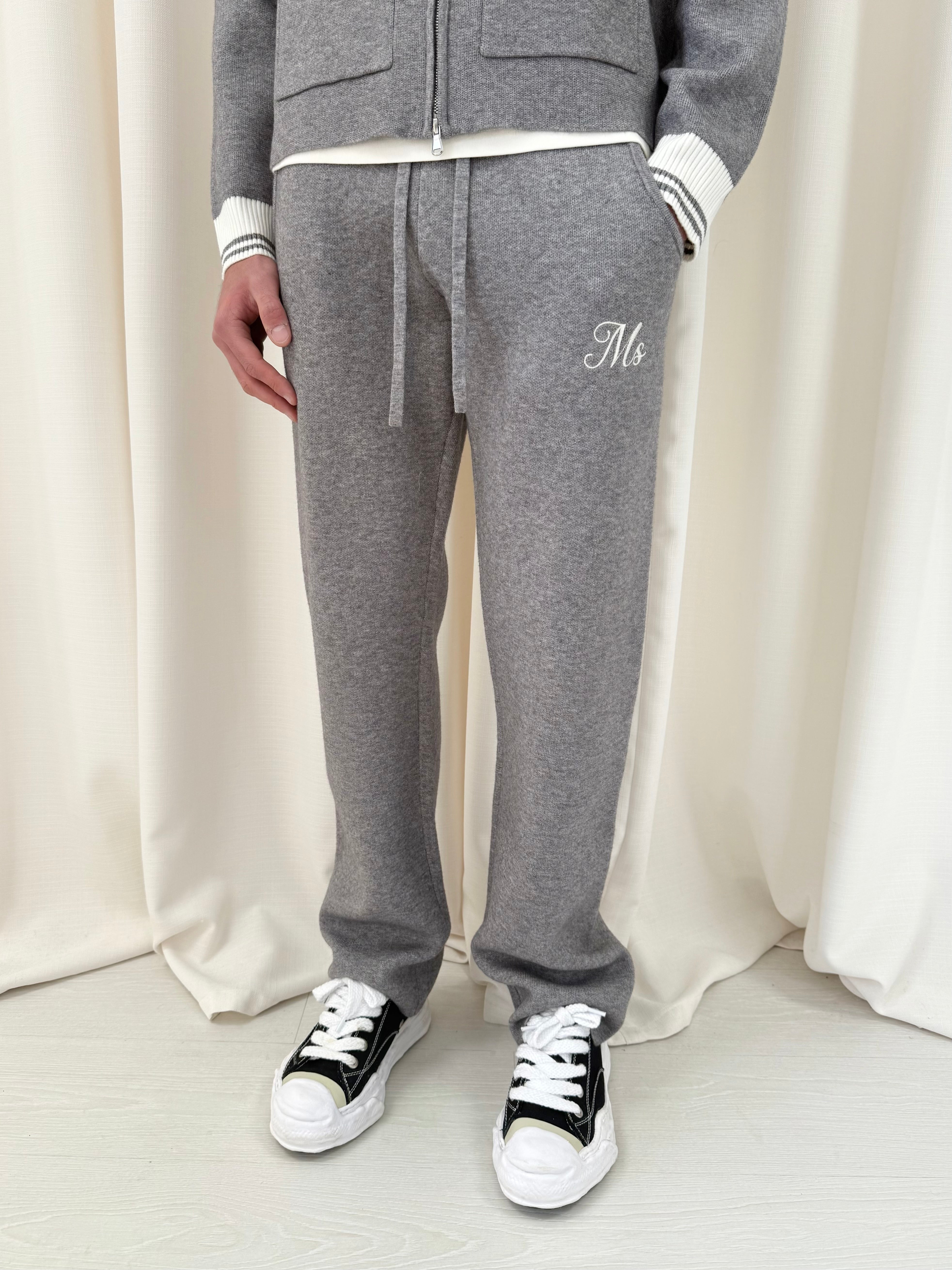 Marl Grey MS Knitted Relaxed Sweatpants.