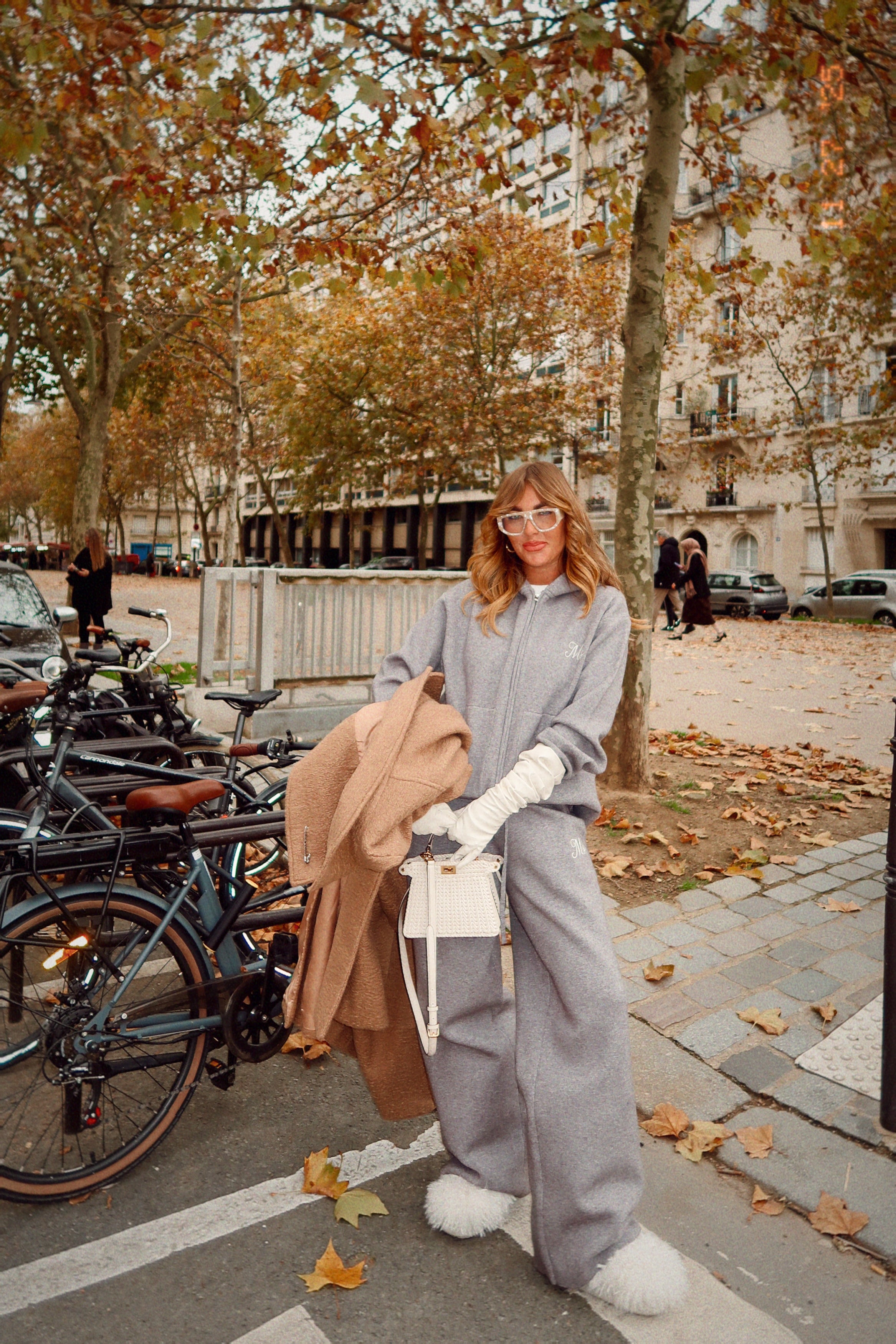 Marl Grey MS Knitted Wide Sweatpants.