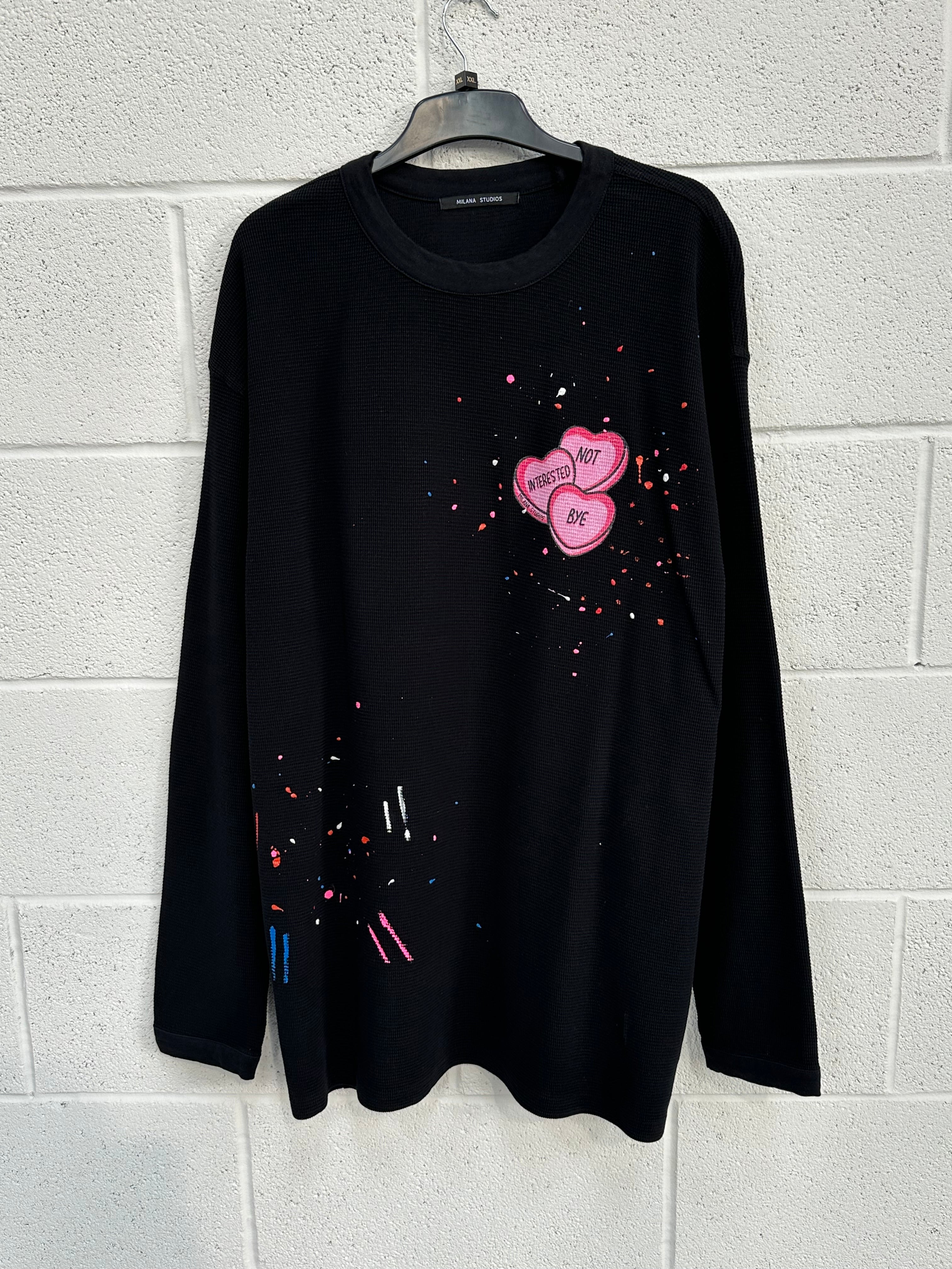 #D11 Black Heart Splatter Heavyweight Long Sleeve.