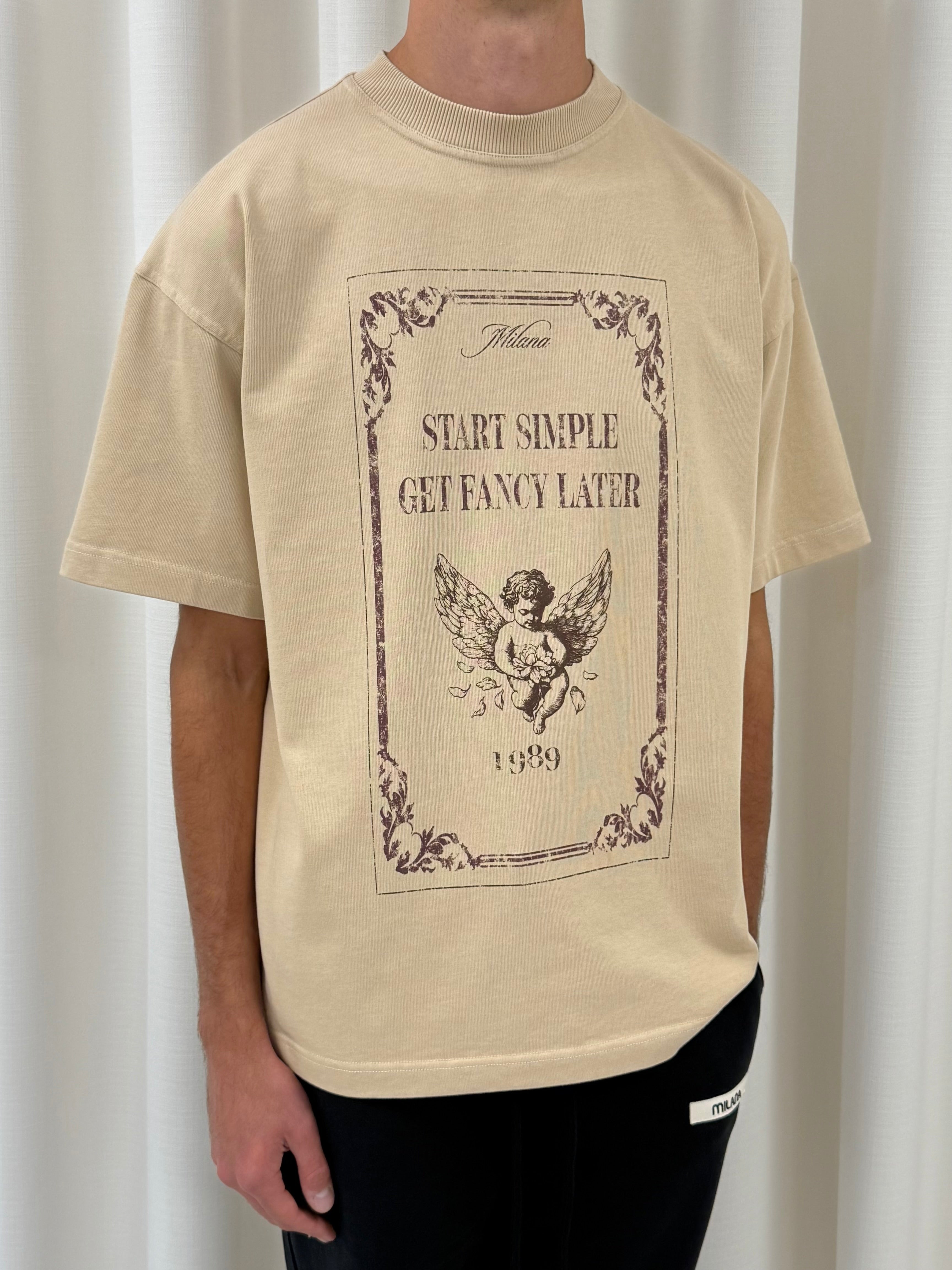 Rum & Raisin Cherub Stamp Heavyweight T-shirt.