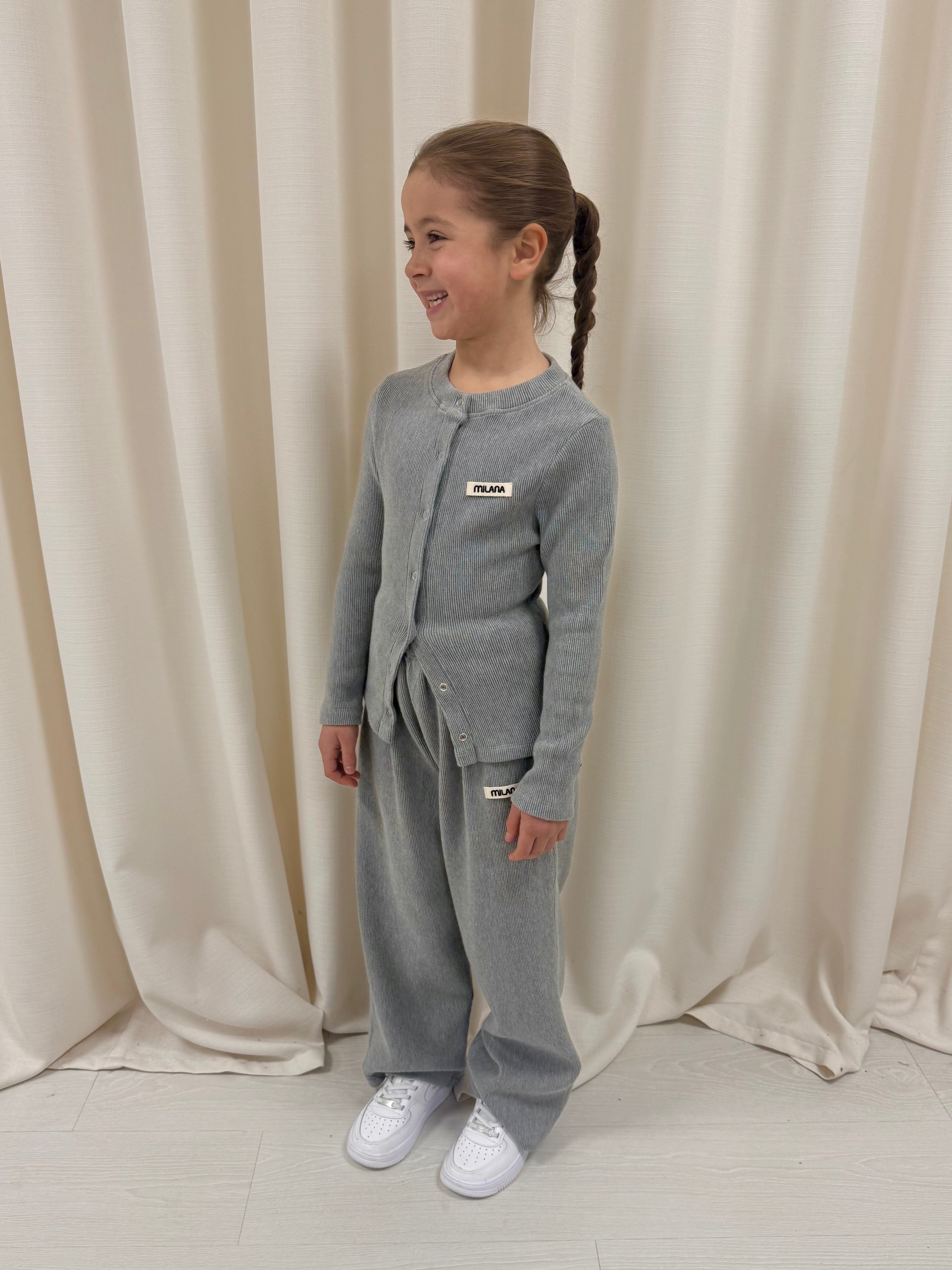 Marl Grey Core Soft Rib Kids Sweatpants.