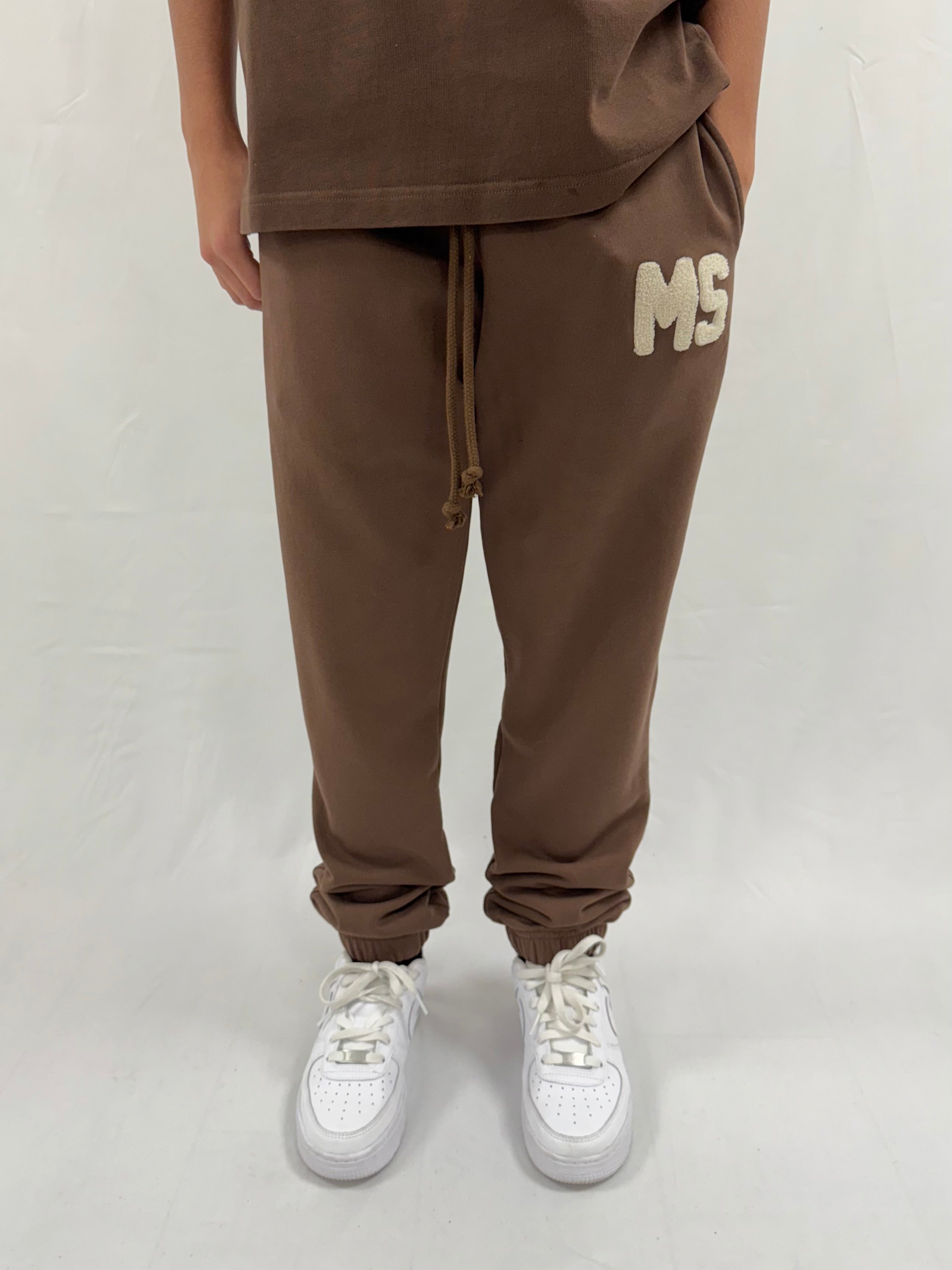 Dark Chocolate Teddy Kids Cuff Sweatpants.