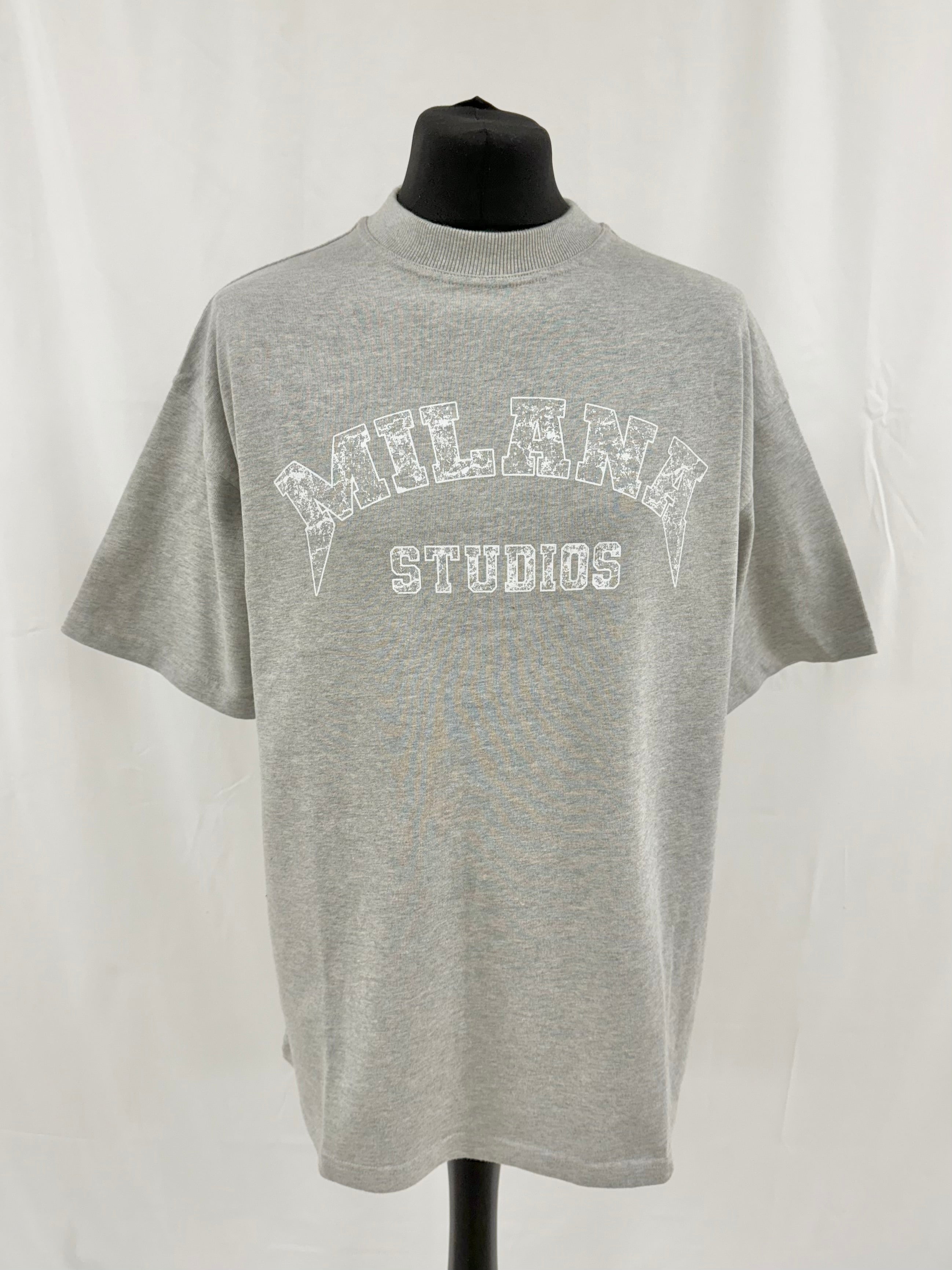 Marl Grey Arched Heavyweight T-shirt.