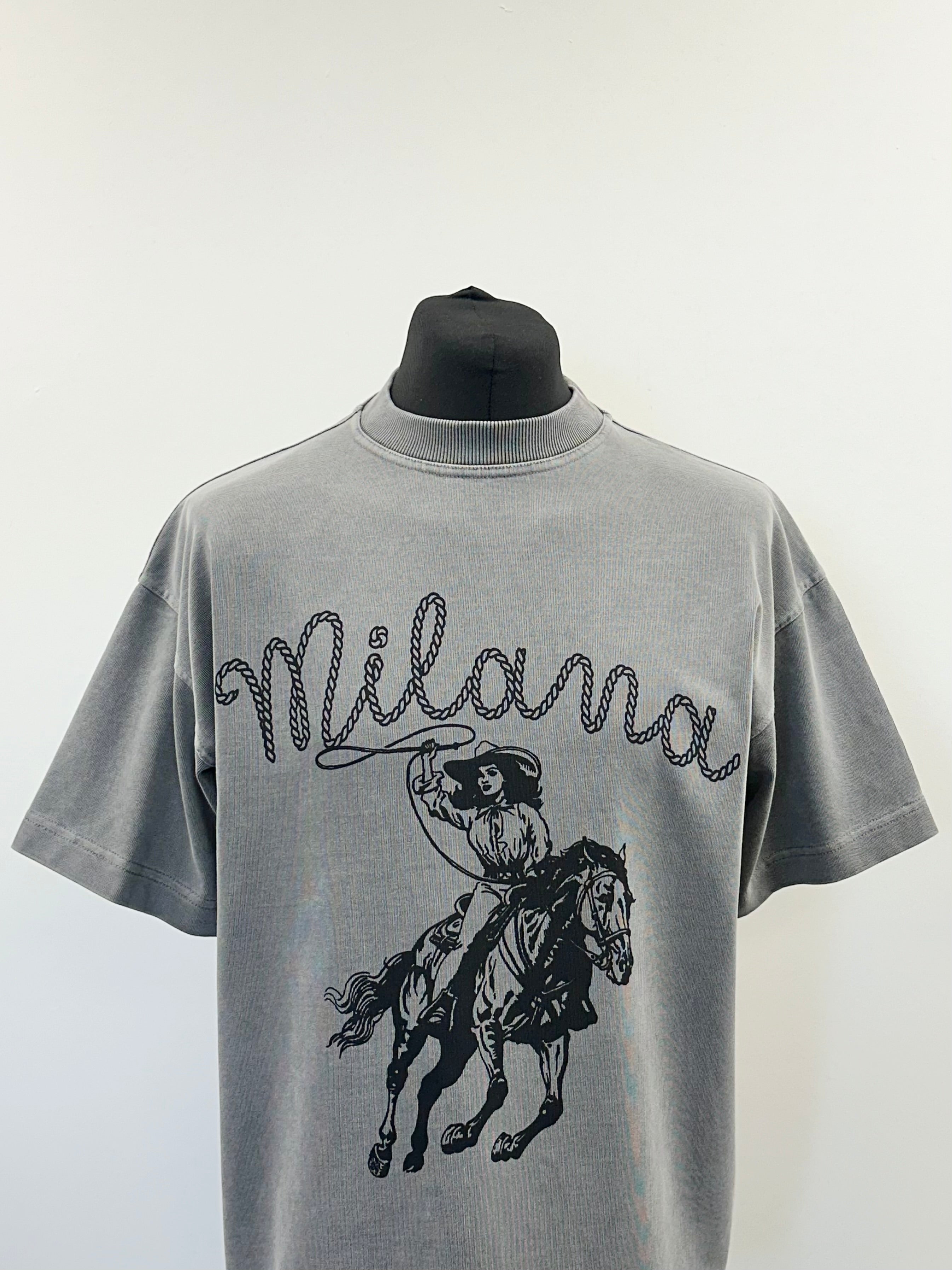 Washed Charcoal Cowgirl Heavyweight T-shirt.