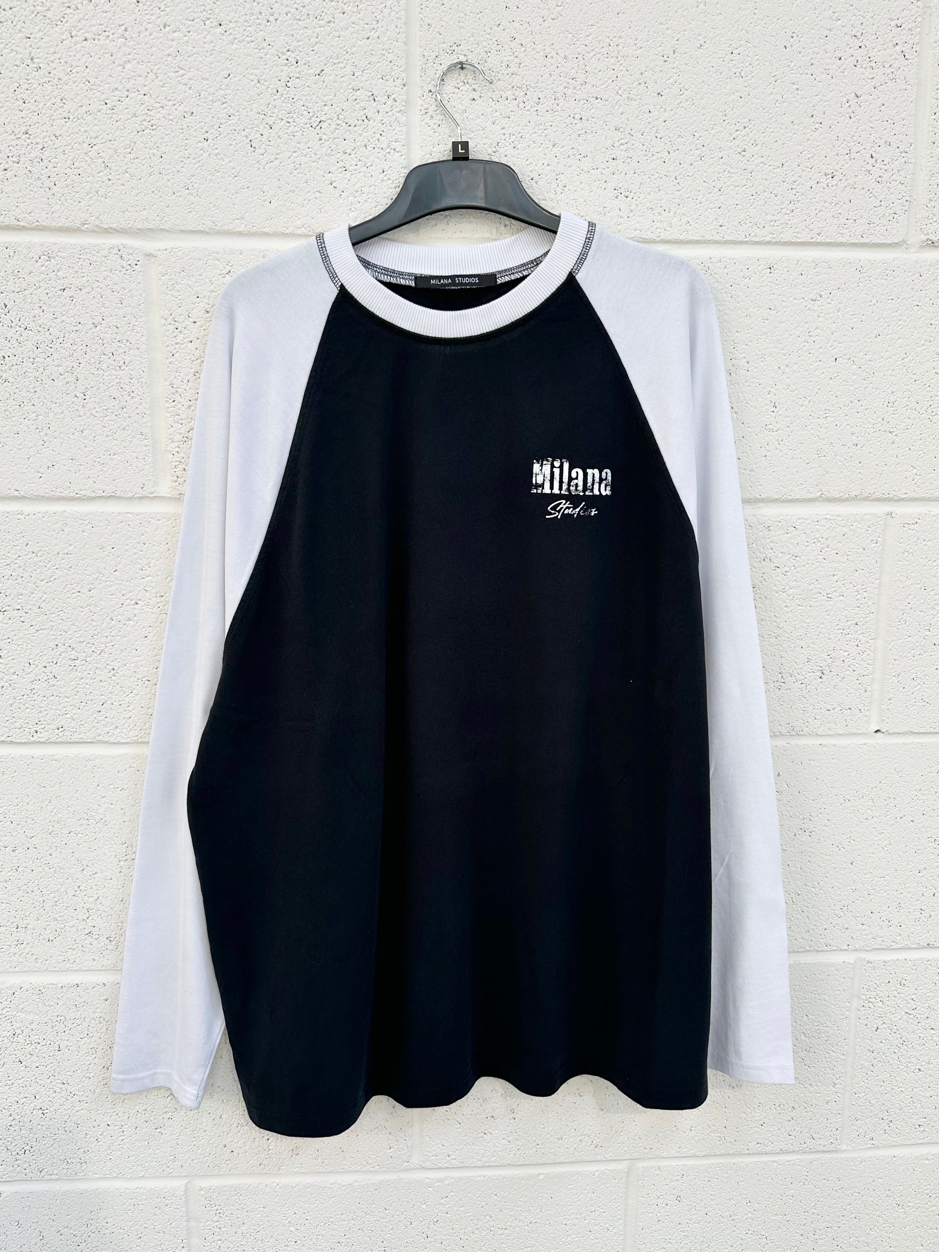 #I8 Black & White Raglan Heavyweight Long Sleeve.