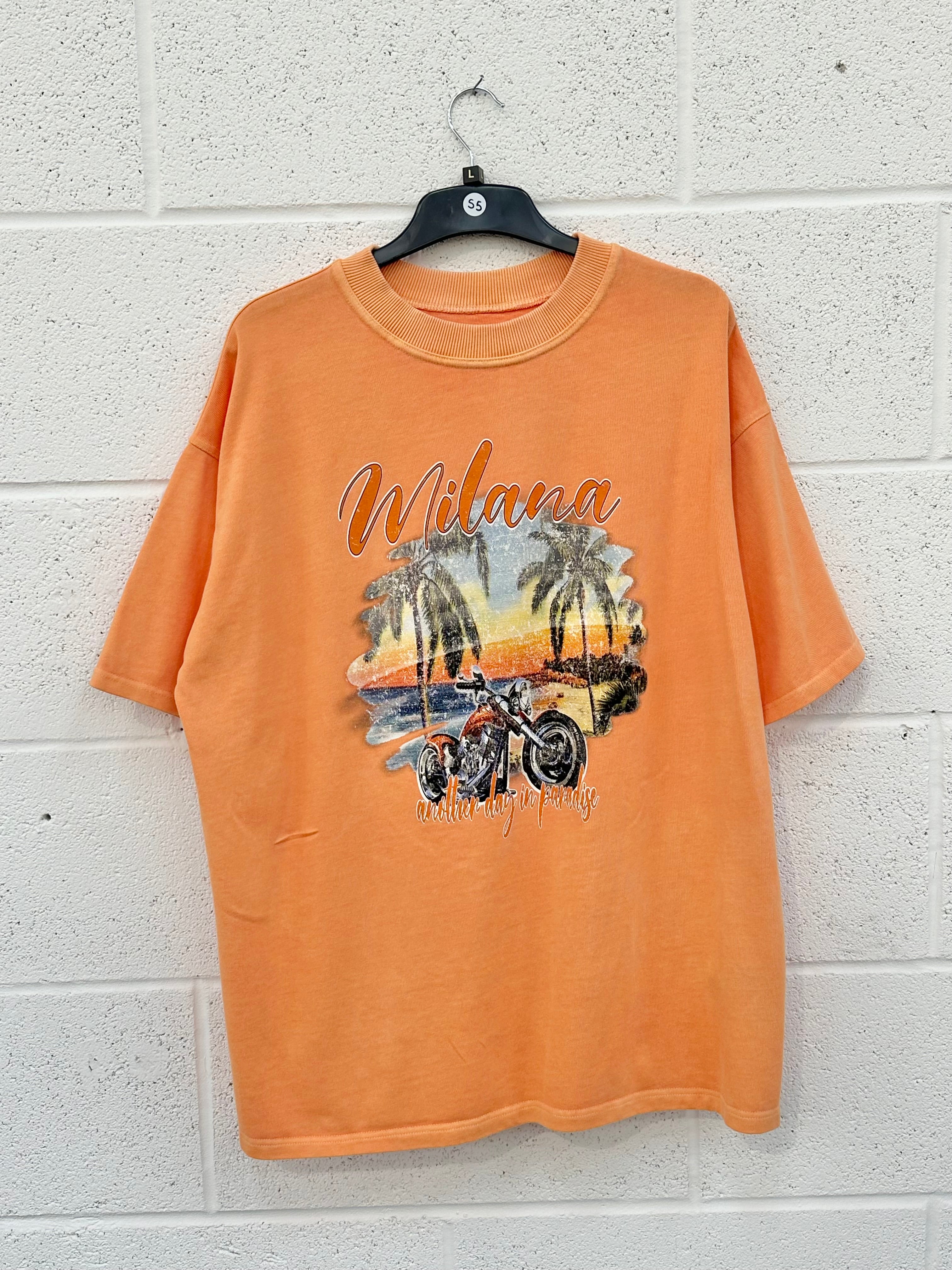 #S5 Washed Orange Paradise Heavyweight T-shirt.