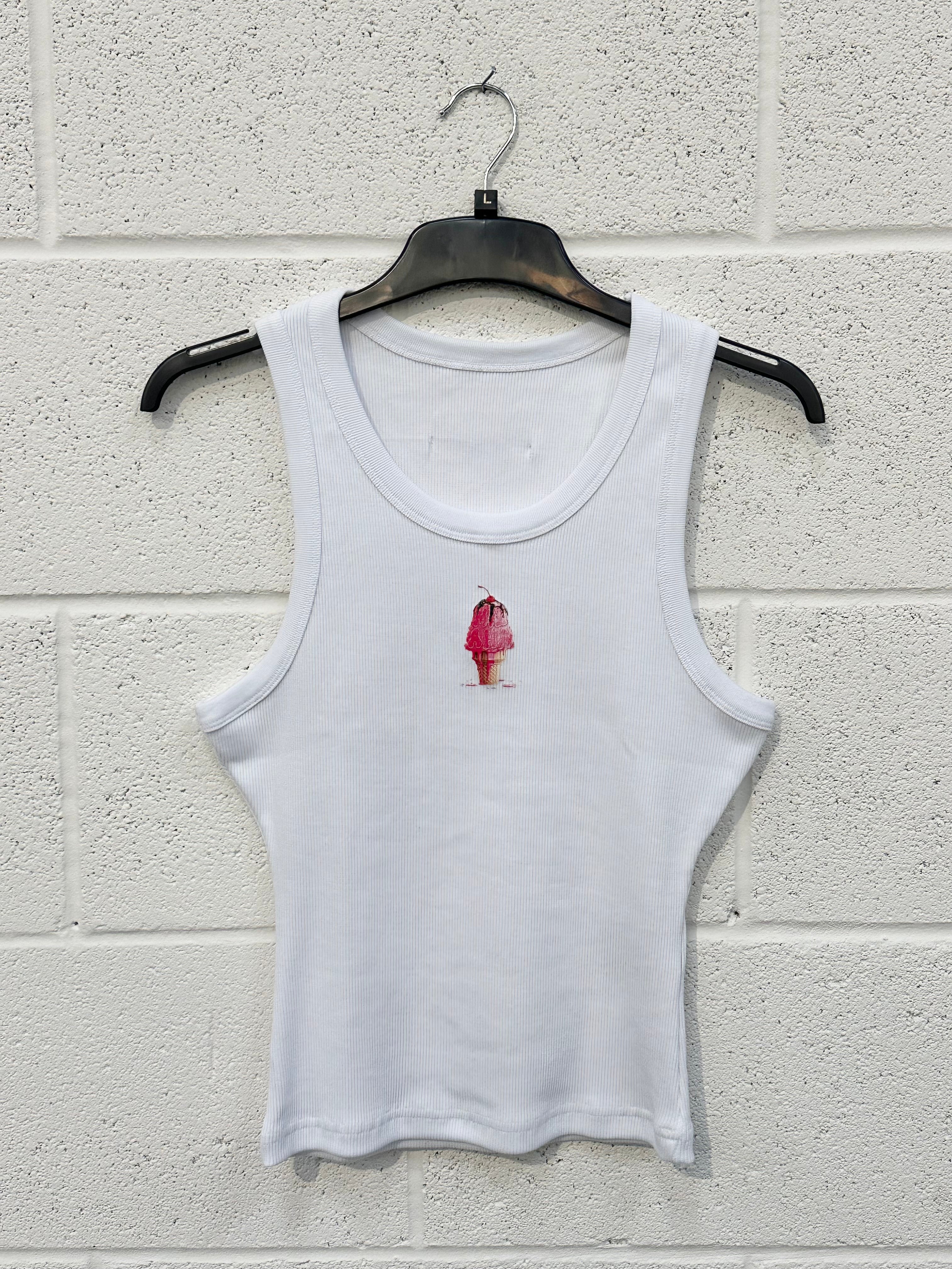 #CC66 White Ice Cream Racer Vest.