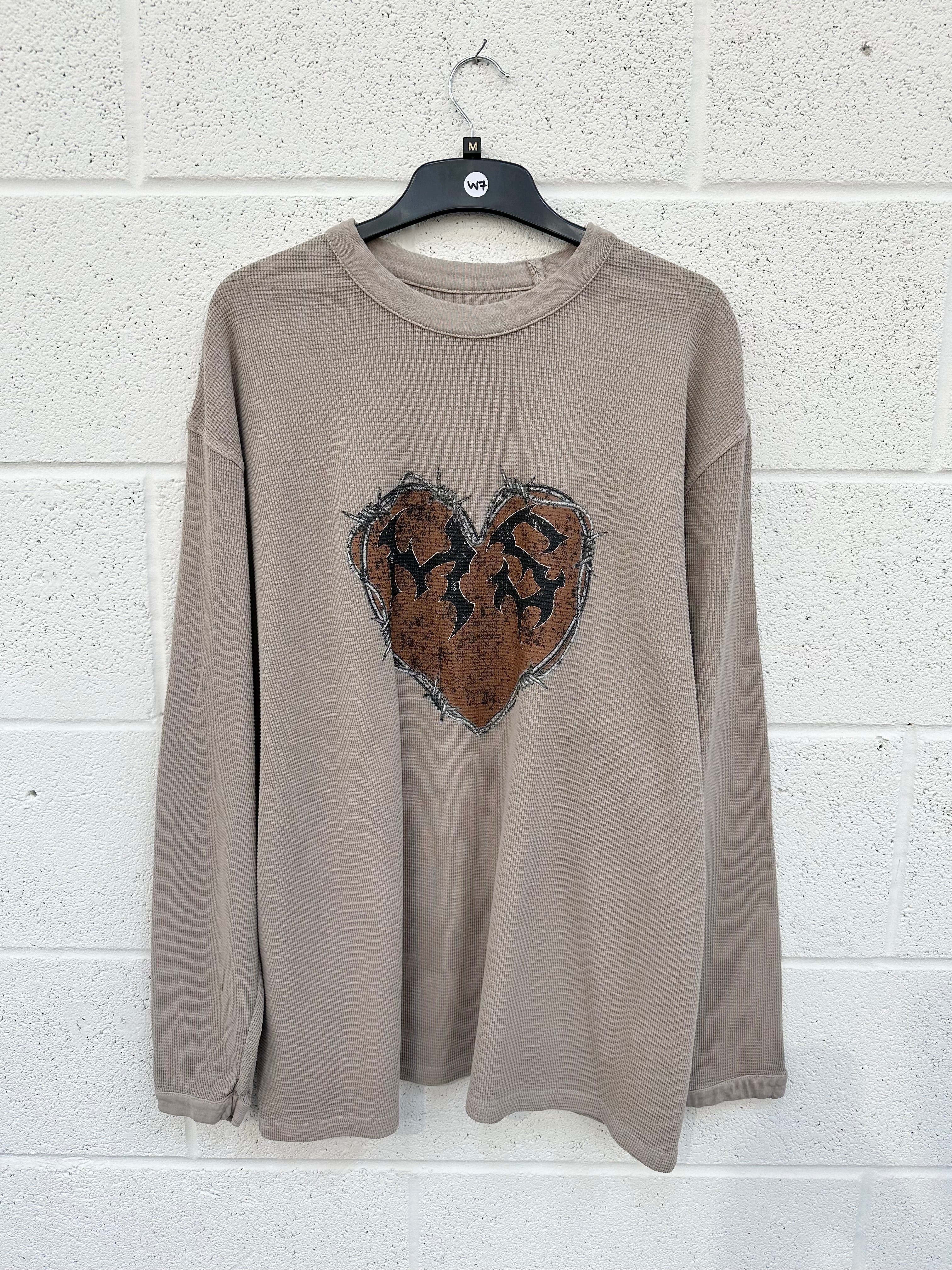 #W7 Washed Taupe Waffle Heavyweight Long Sleeve.