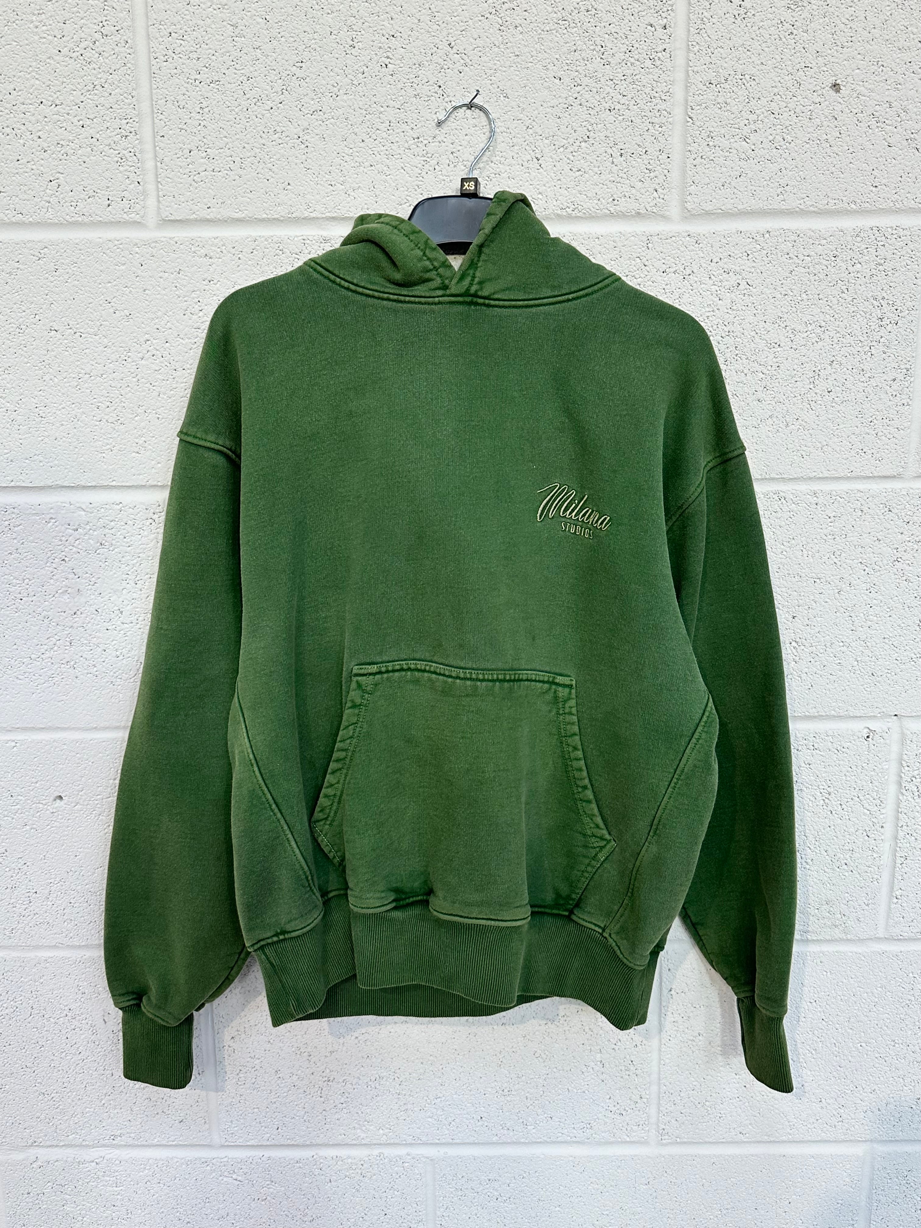 #K11 Washed Green Heavyweight Hoodie.