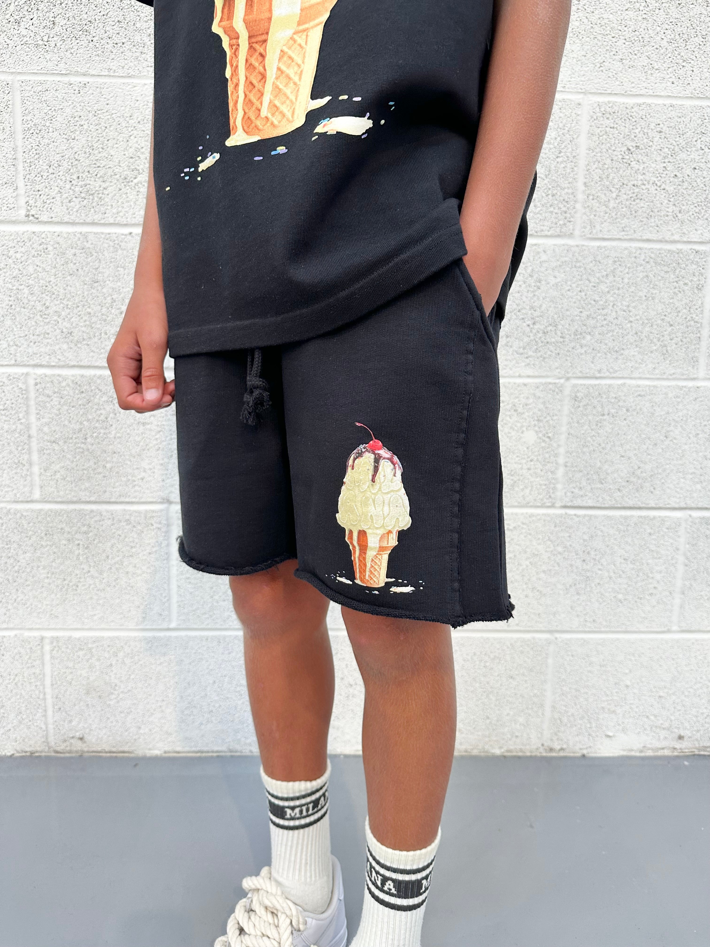 Black Ice Cream Kids Shorts.