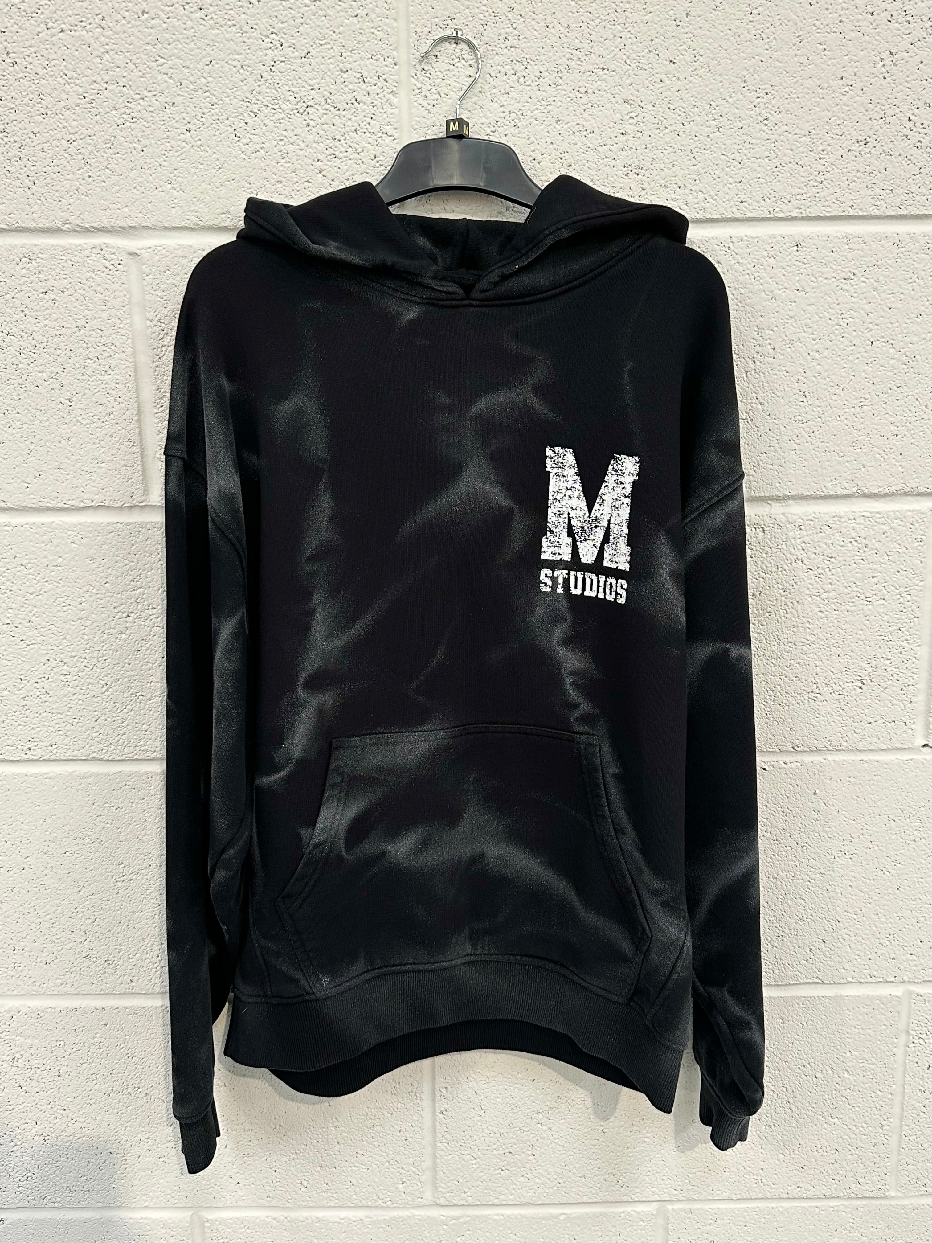 #M1 Black Spray Out M Heavyweight Hoodie.