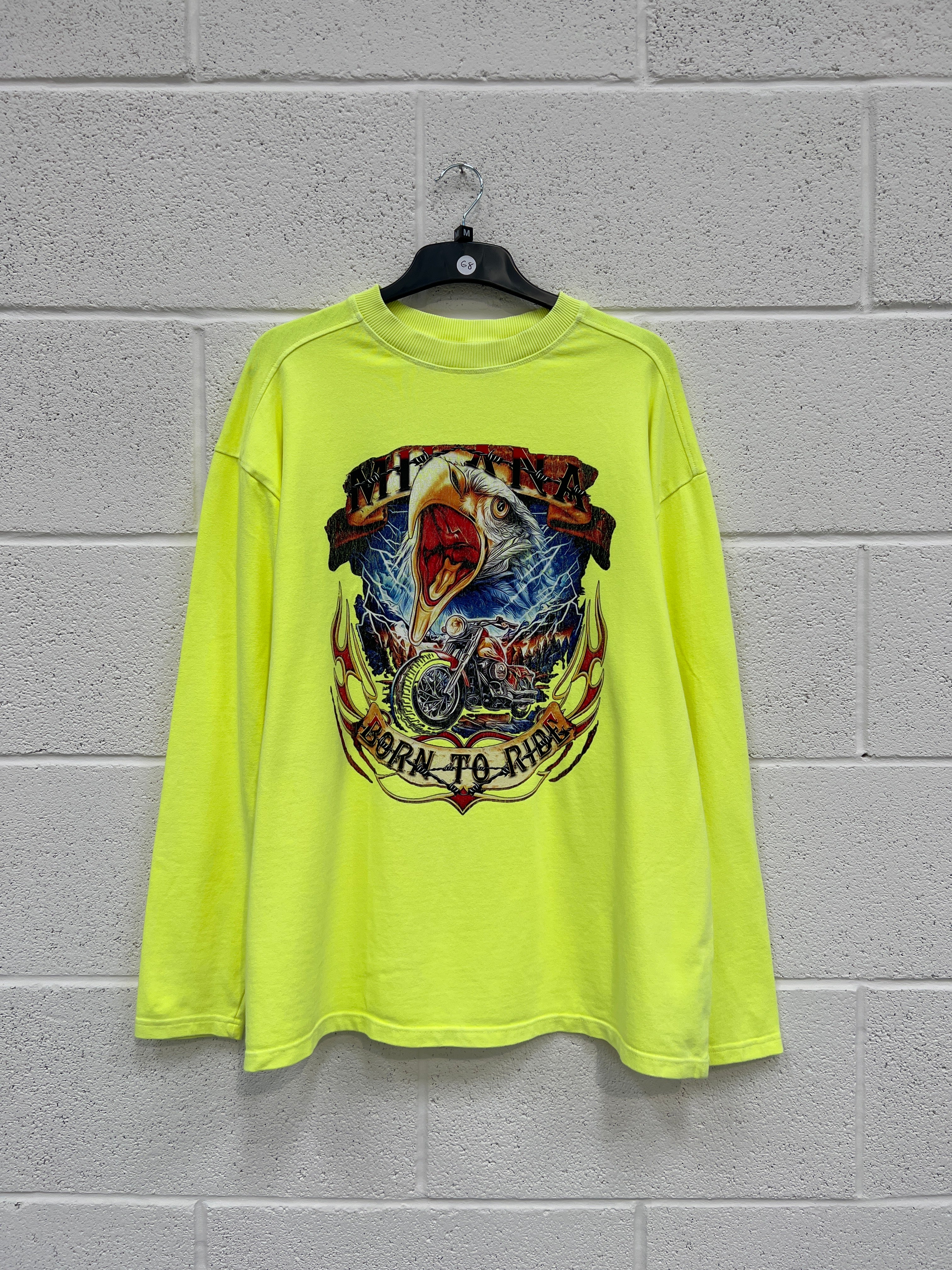 #G8 Washed Neon Yellow Heavyweight Long Sleeve.