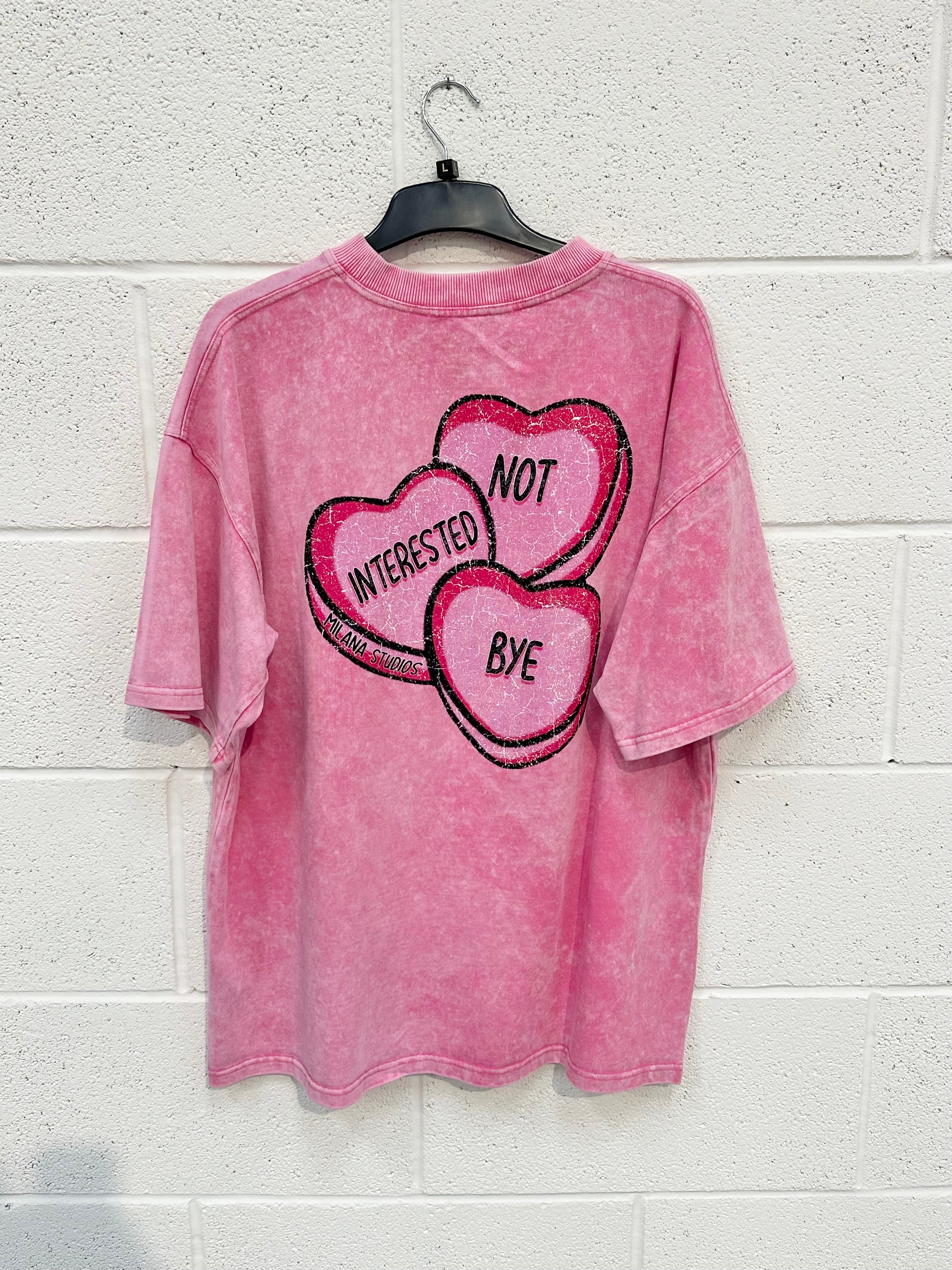 #P2 Washed Pink Hearts Heavyweight T-shirt.