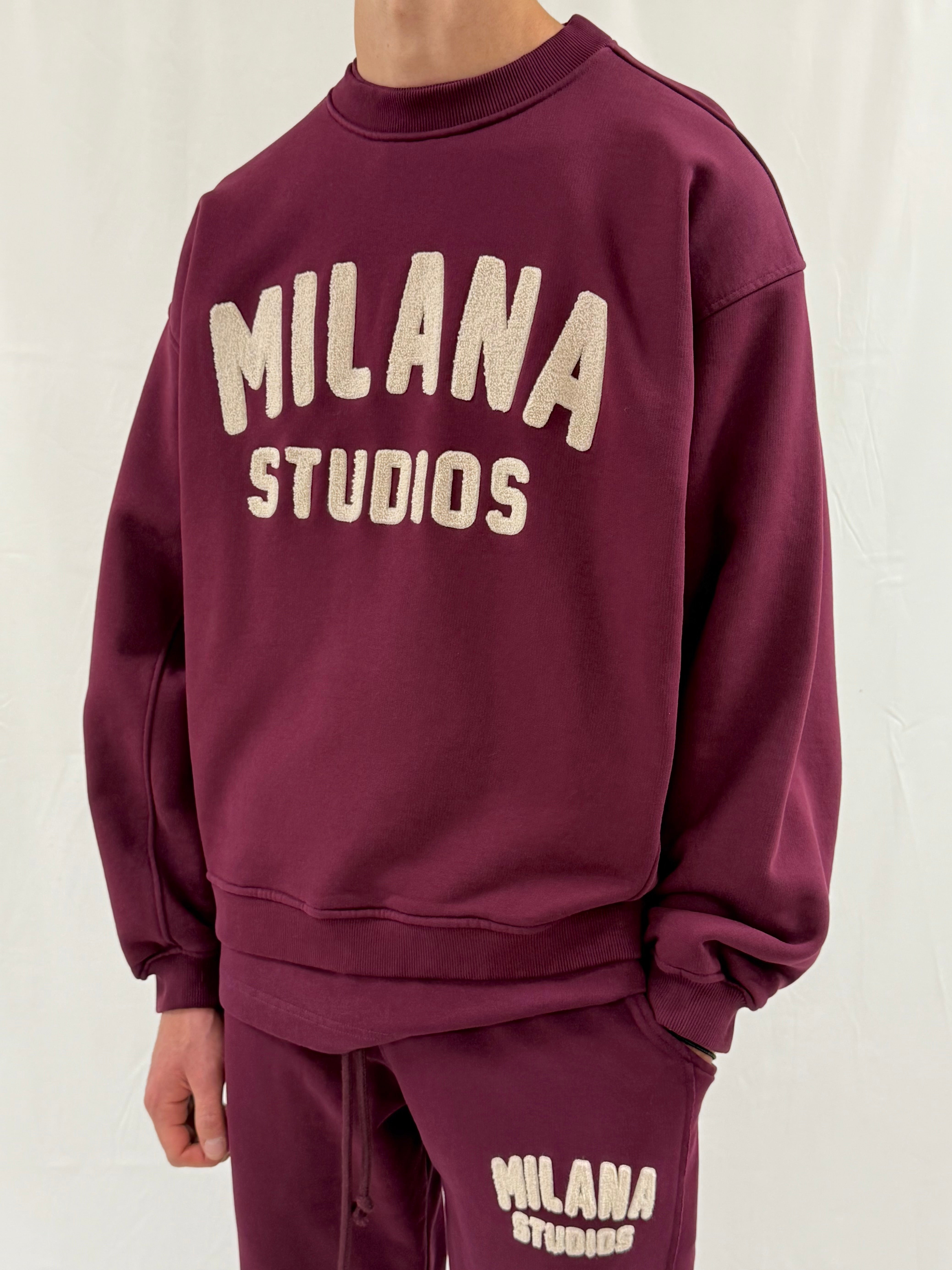 Deep Burgundy Teddy Heavyweight Sweatshirt.