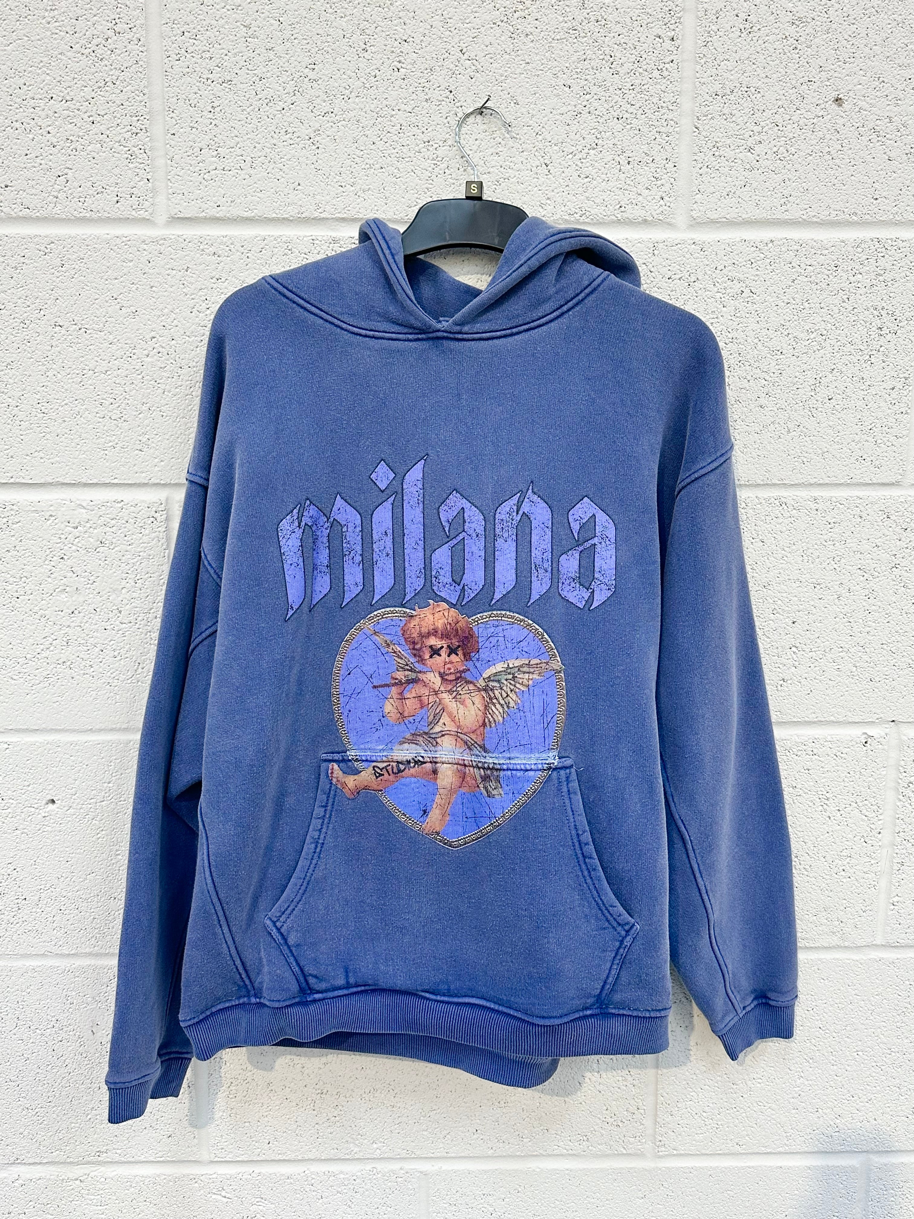 #AA15 Washed Blue Cherub Heavyweight Hoodie.