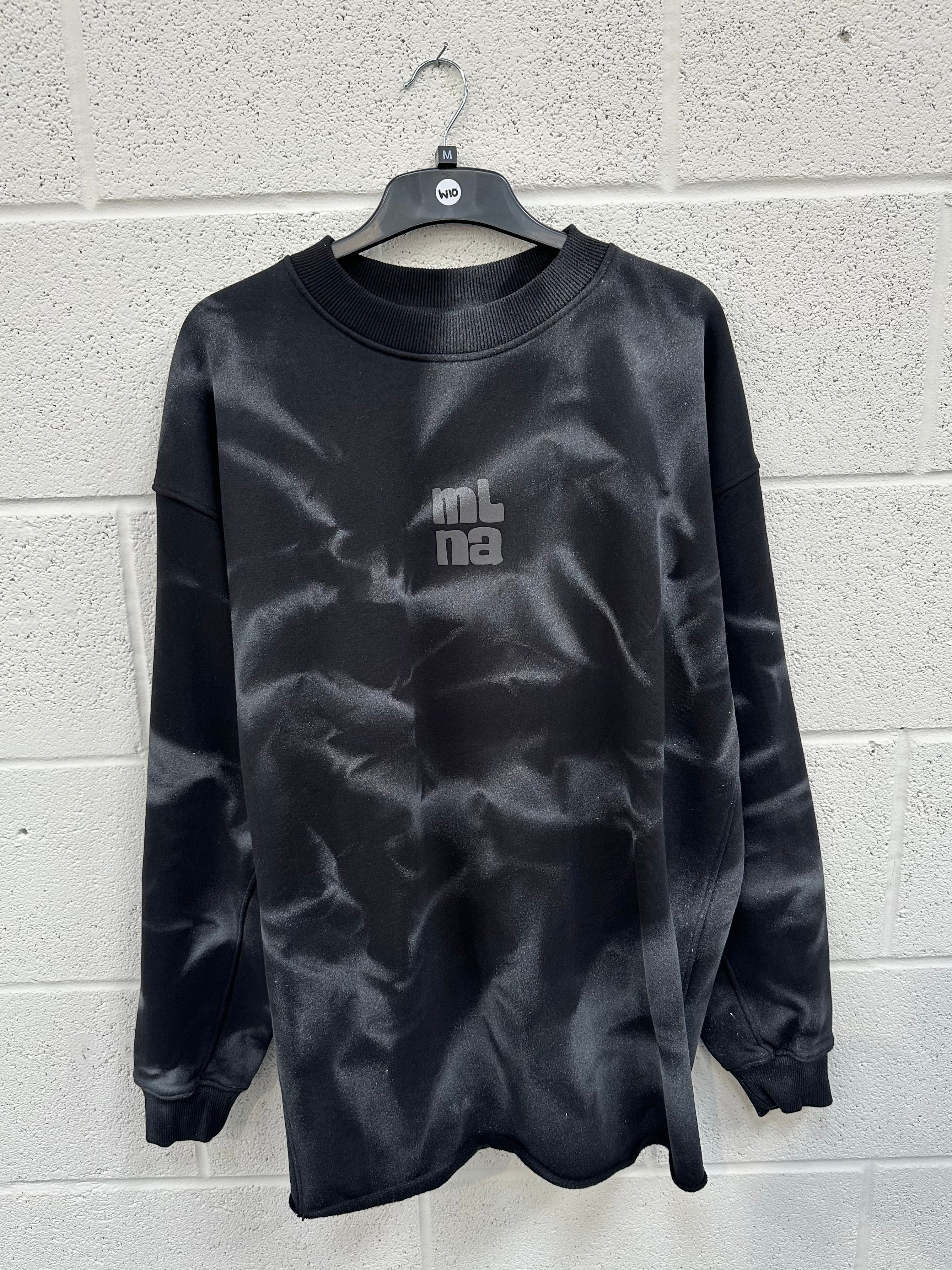 #W10 Washed Black Spray Out Heavyweight Sweatshirt.