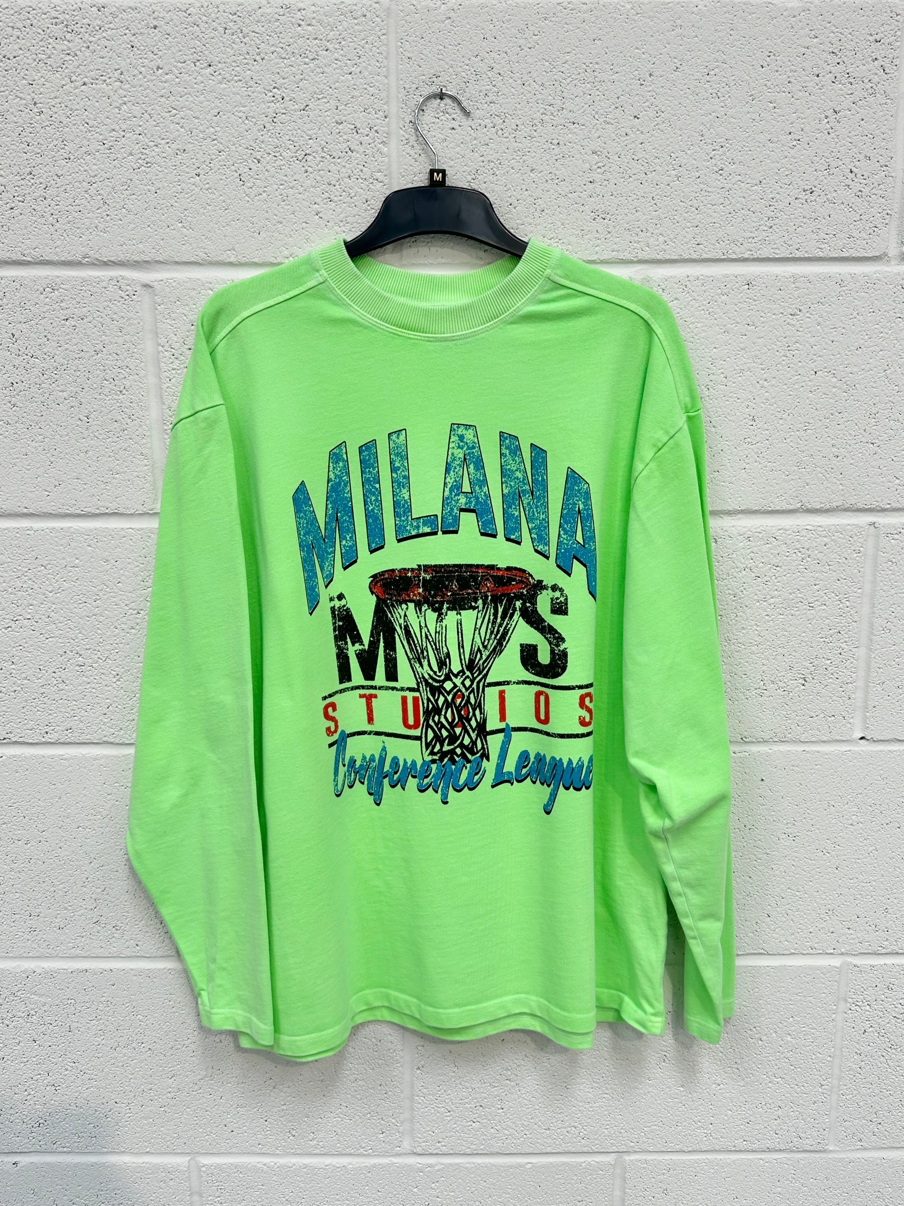 #O6 Washed Neon Green Heavyweight Long Sleeve.