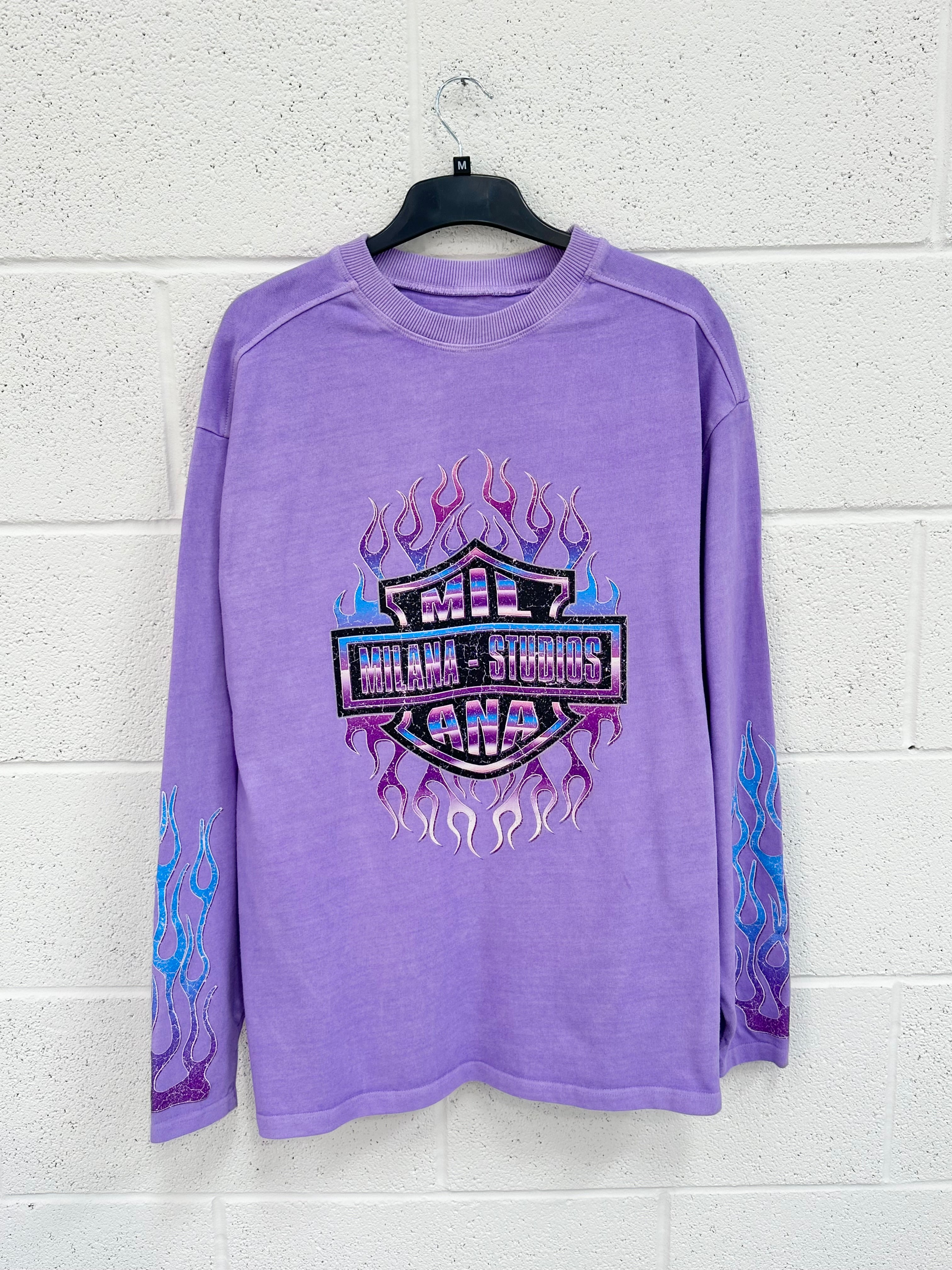 #I6 Washed Purple Graphic Heavyweight Long Sleeve.