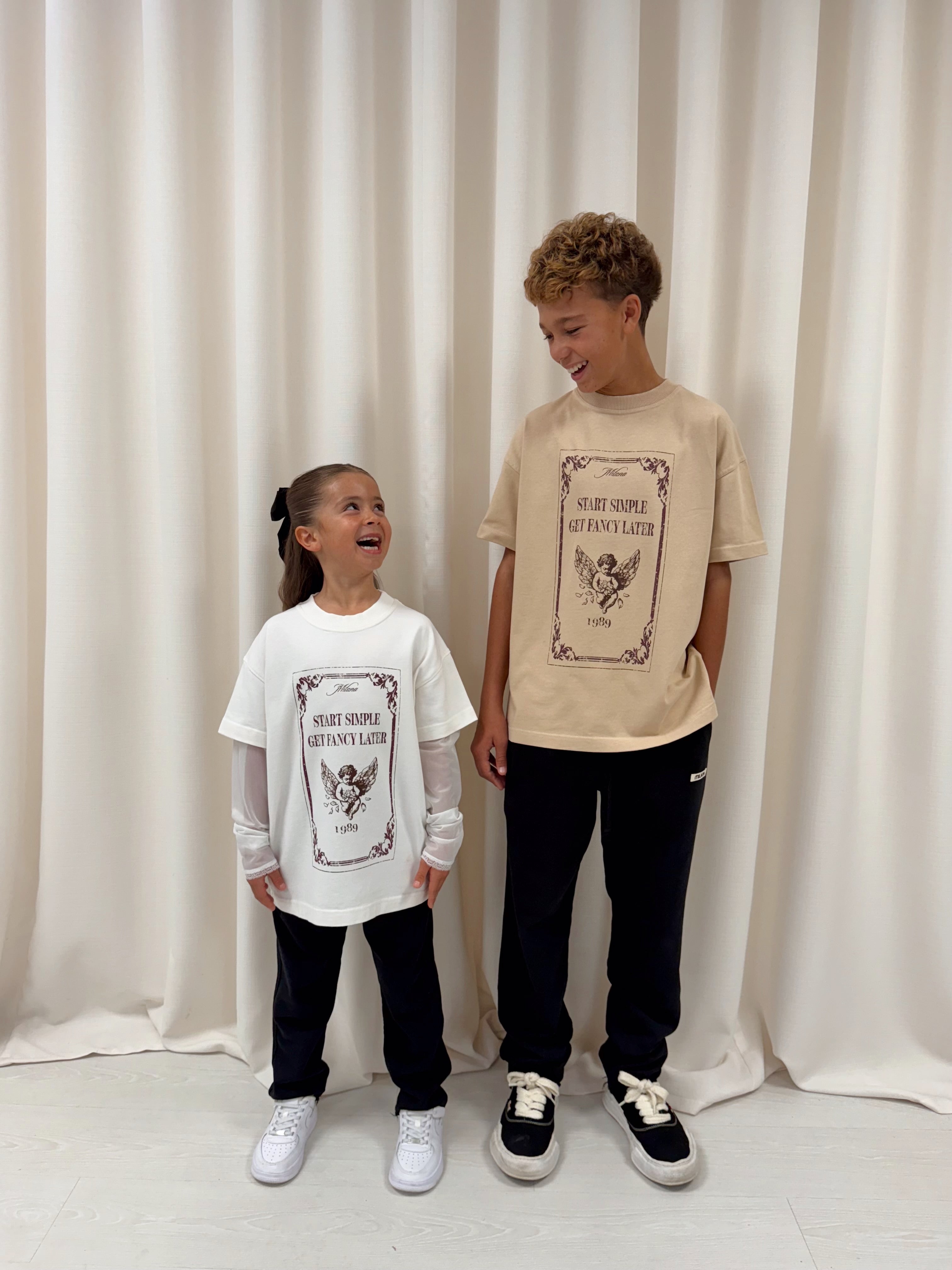 Off White Cherub Stamp Kids Long Sleeve.