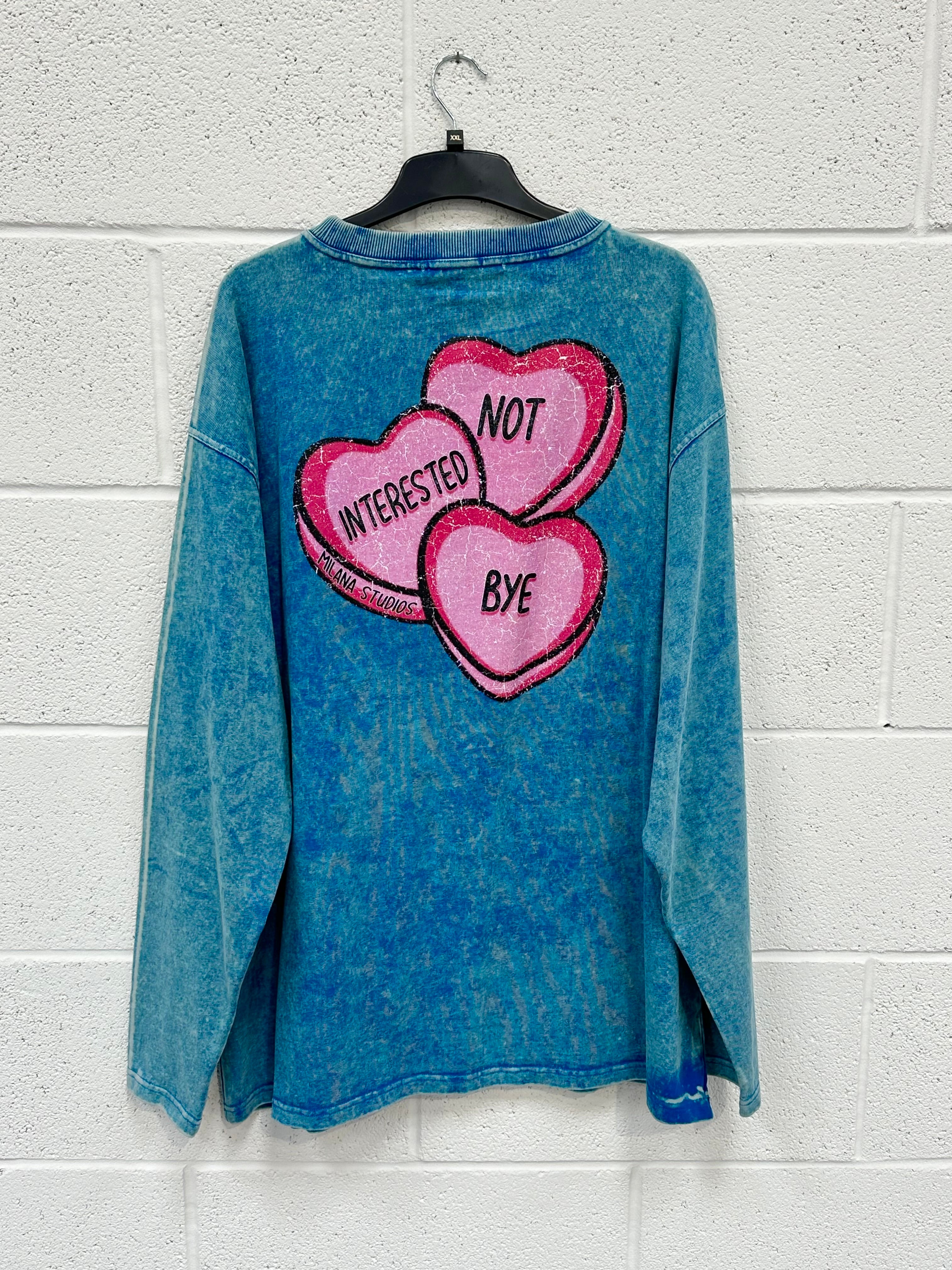 #K25 Washed Blue Hearts Heavyweight Long Sleeve.