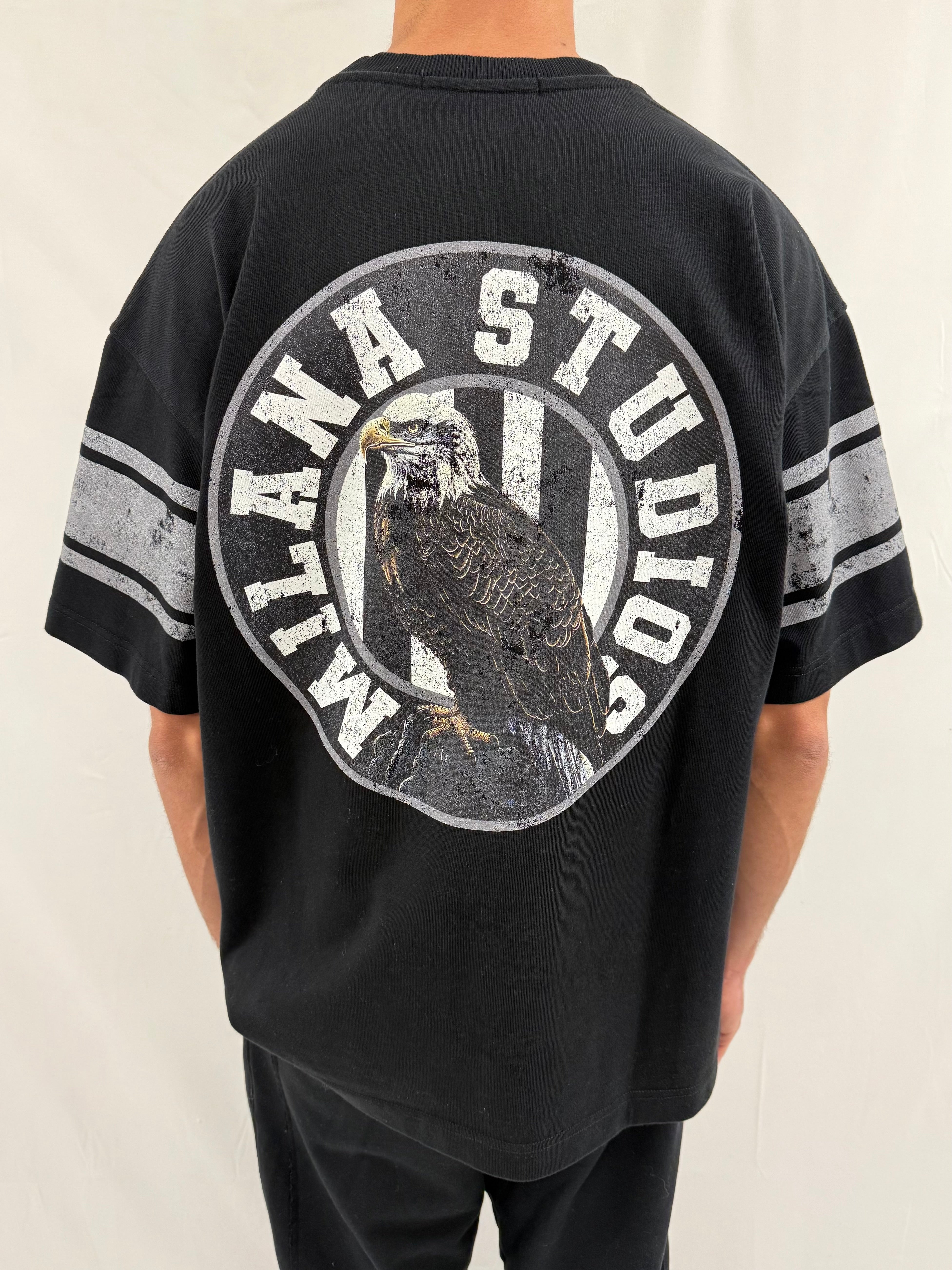 Black Vintage 22 Eagle Heavyweight T-shirt.