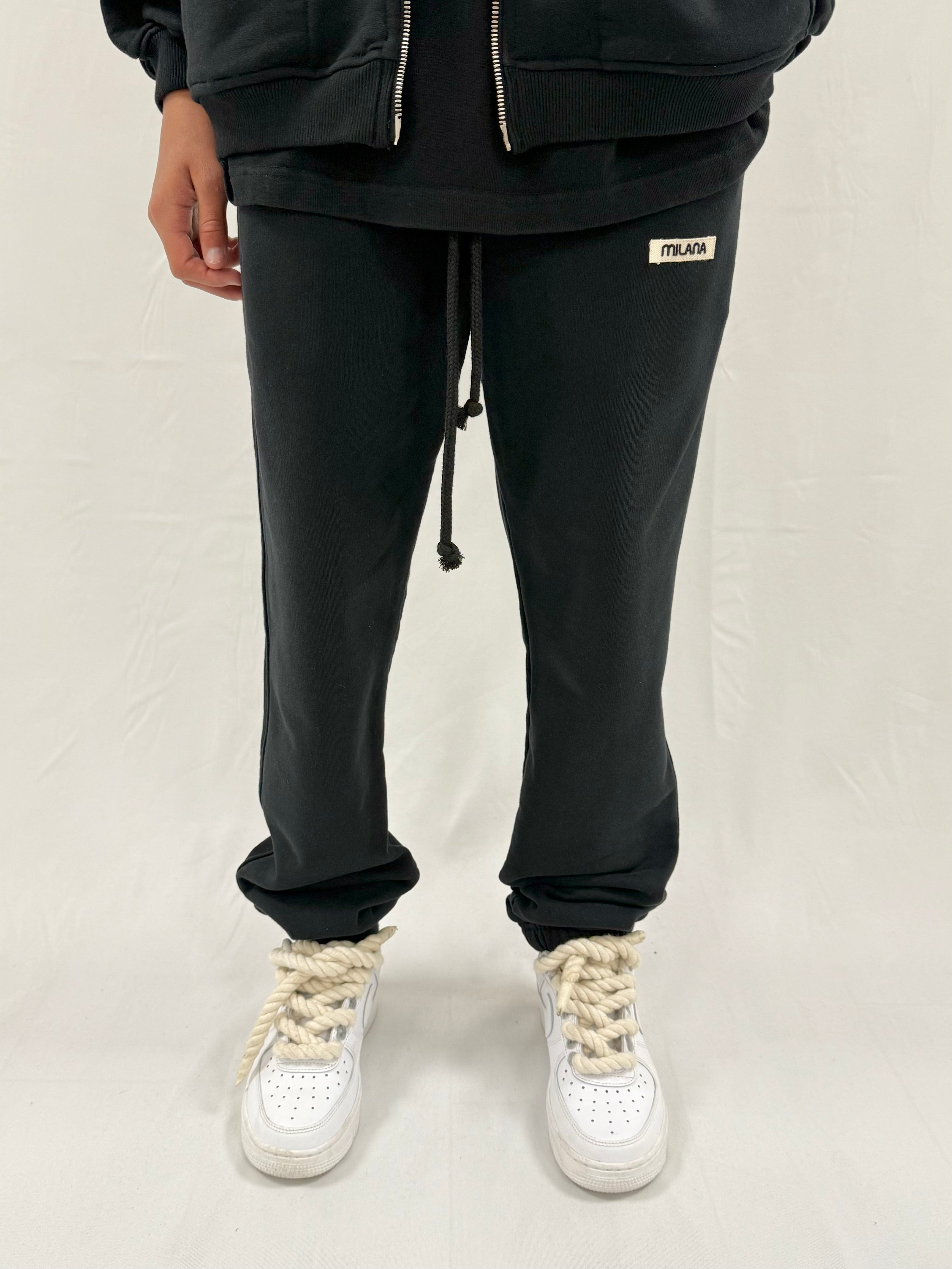 Black Core Kids Cuff Sweatpants.