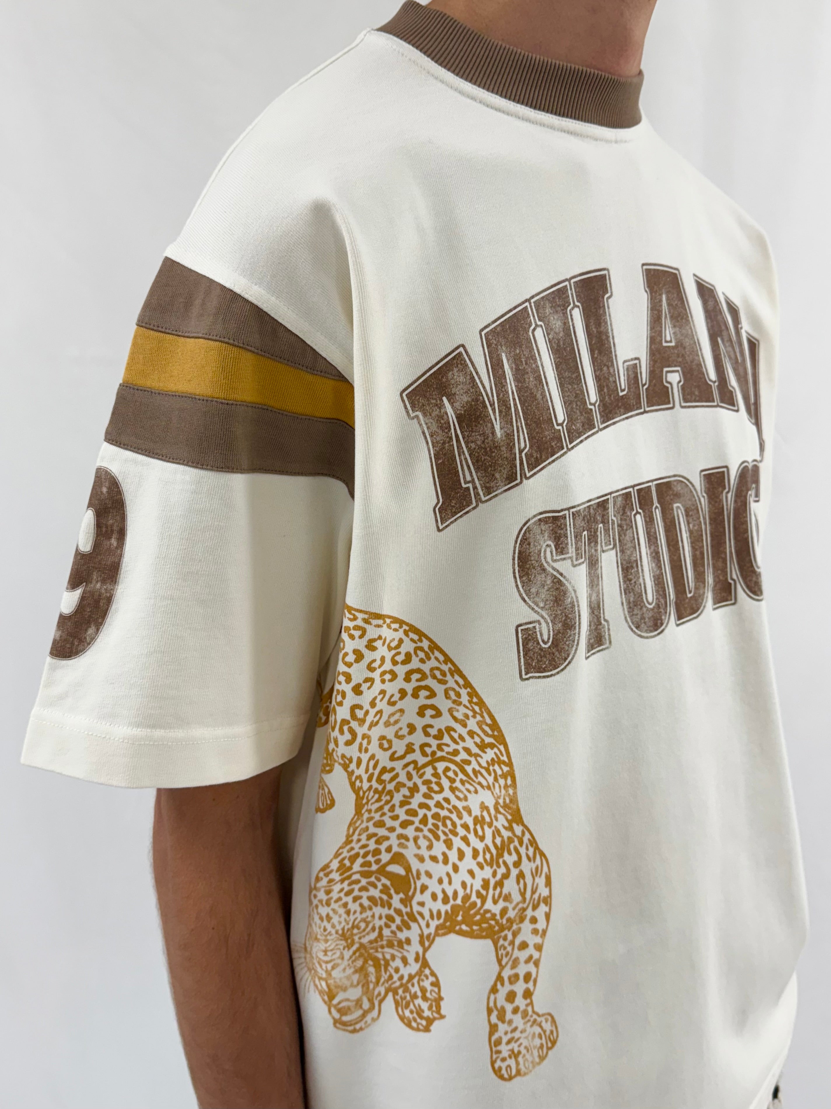 Cream & Brown Cheetah Heavyweight T-shirt.