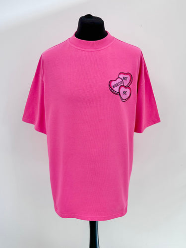 Hot Pink Heavyweight Hearts T-shirt.