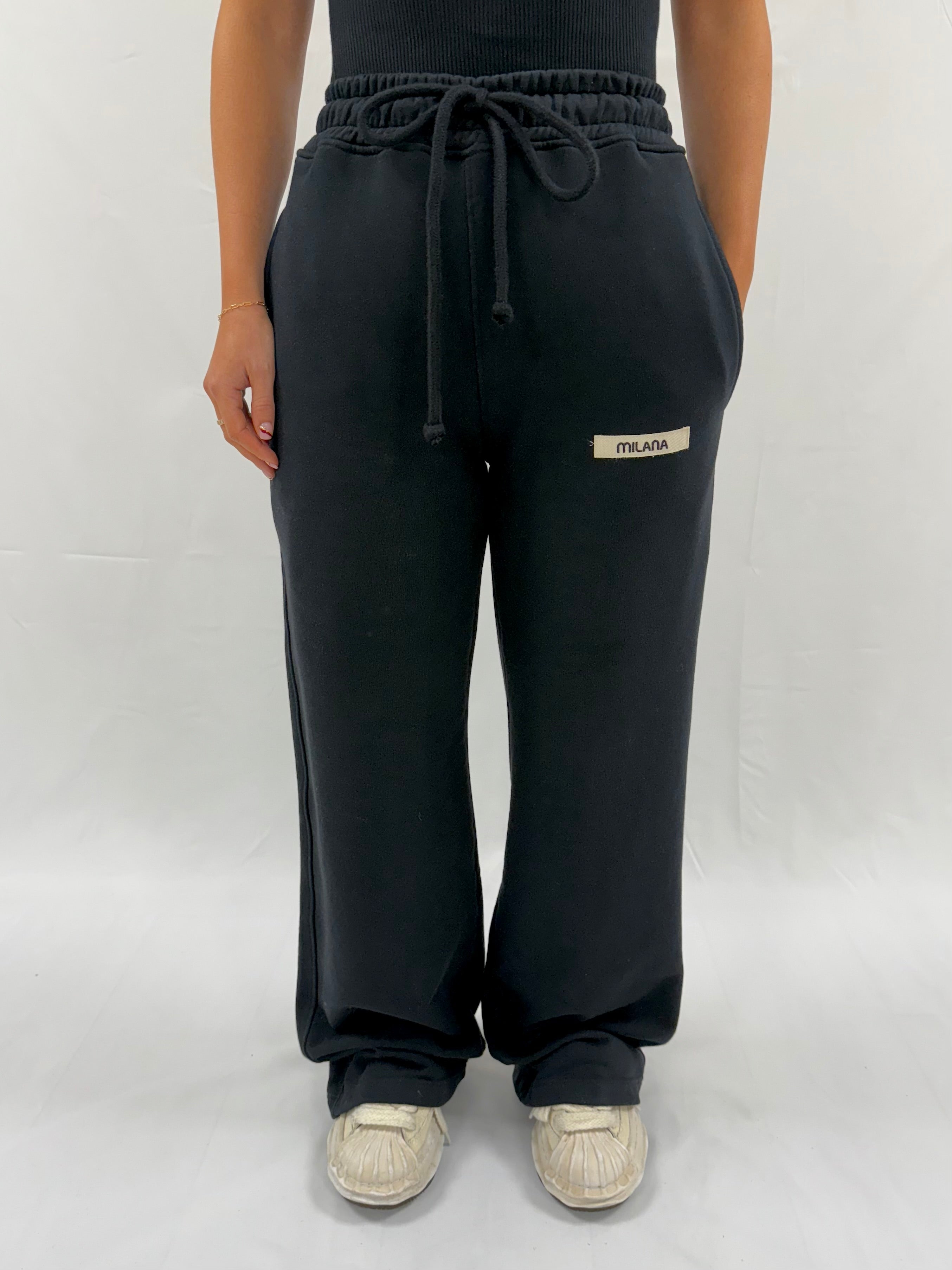 Black Core Wide Sweatpants.