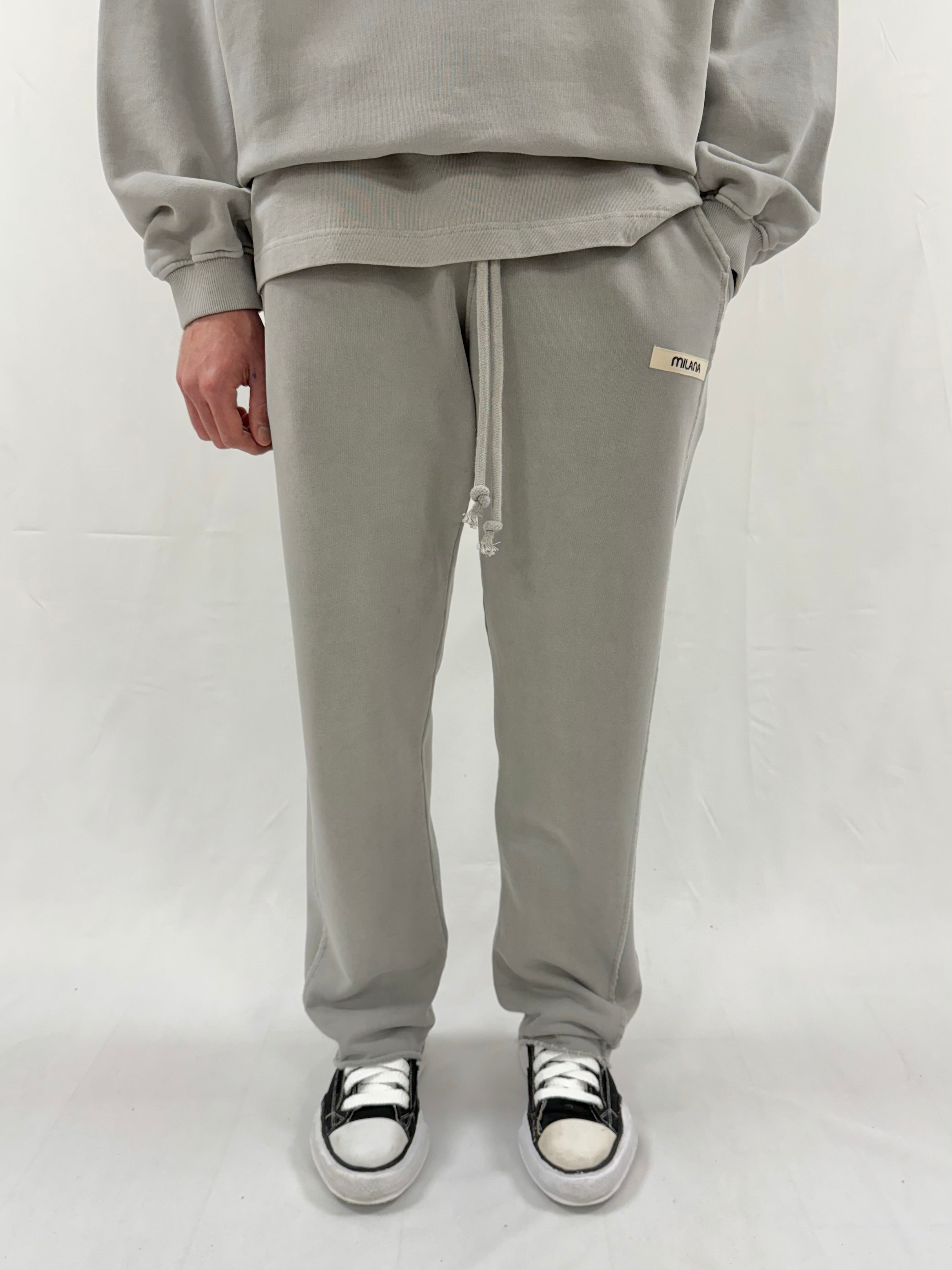 Washed Ash Grey Core Relaxed Sweatpants.