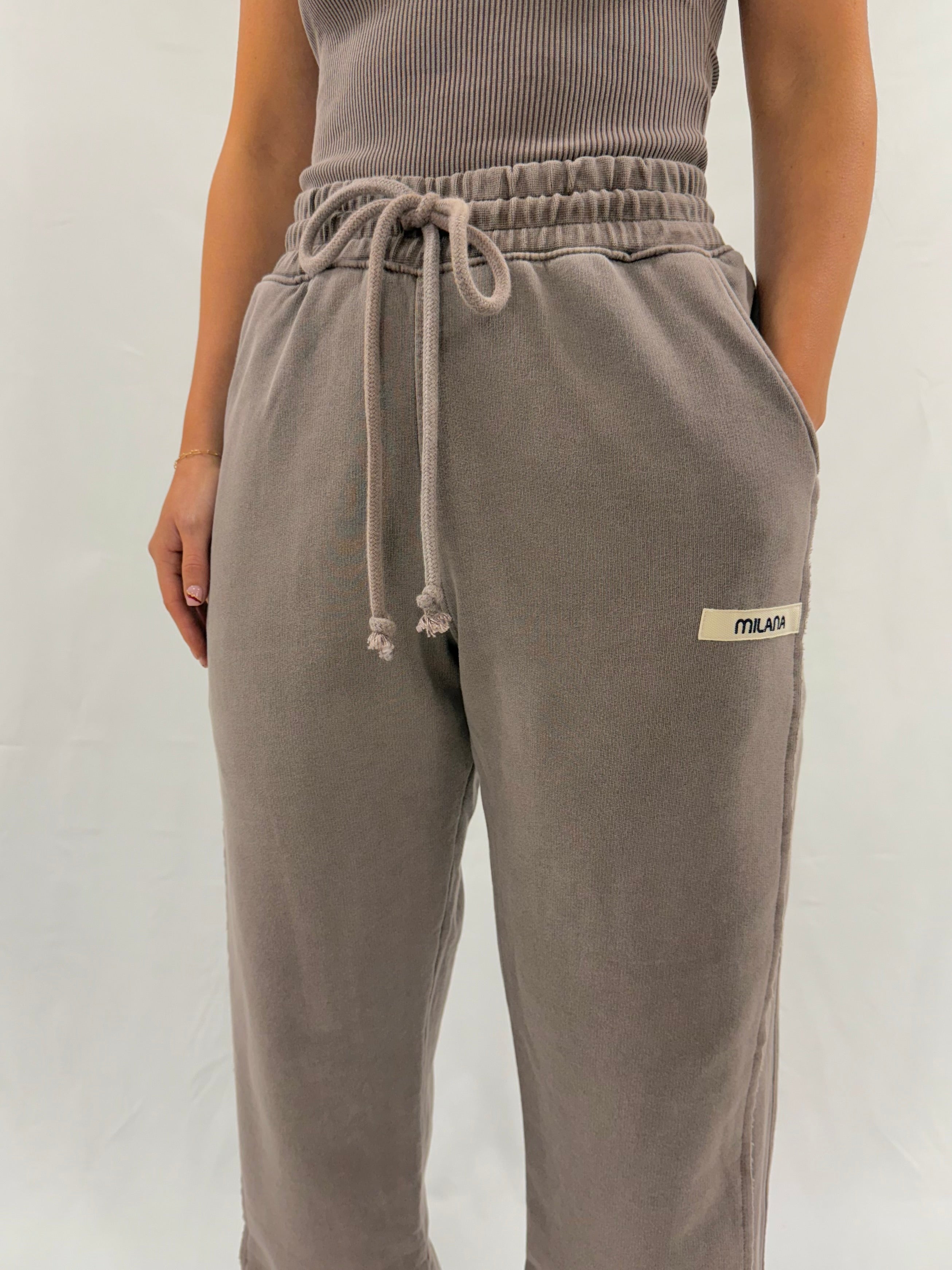 Washed Brown Core Wide Sweatpants.