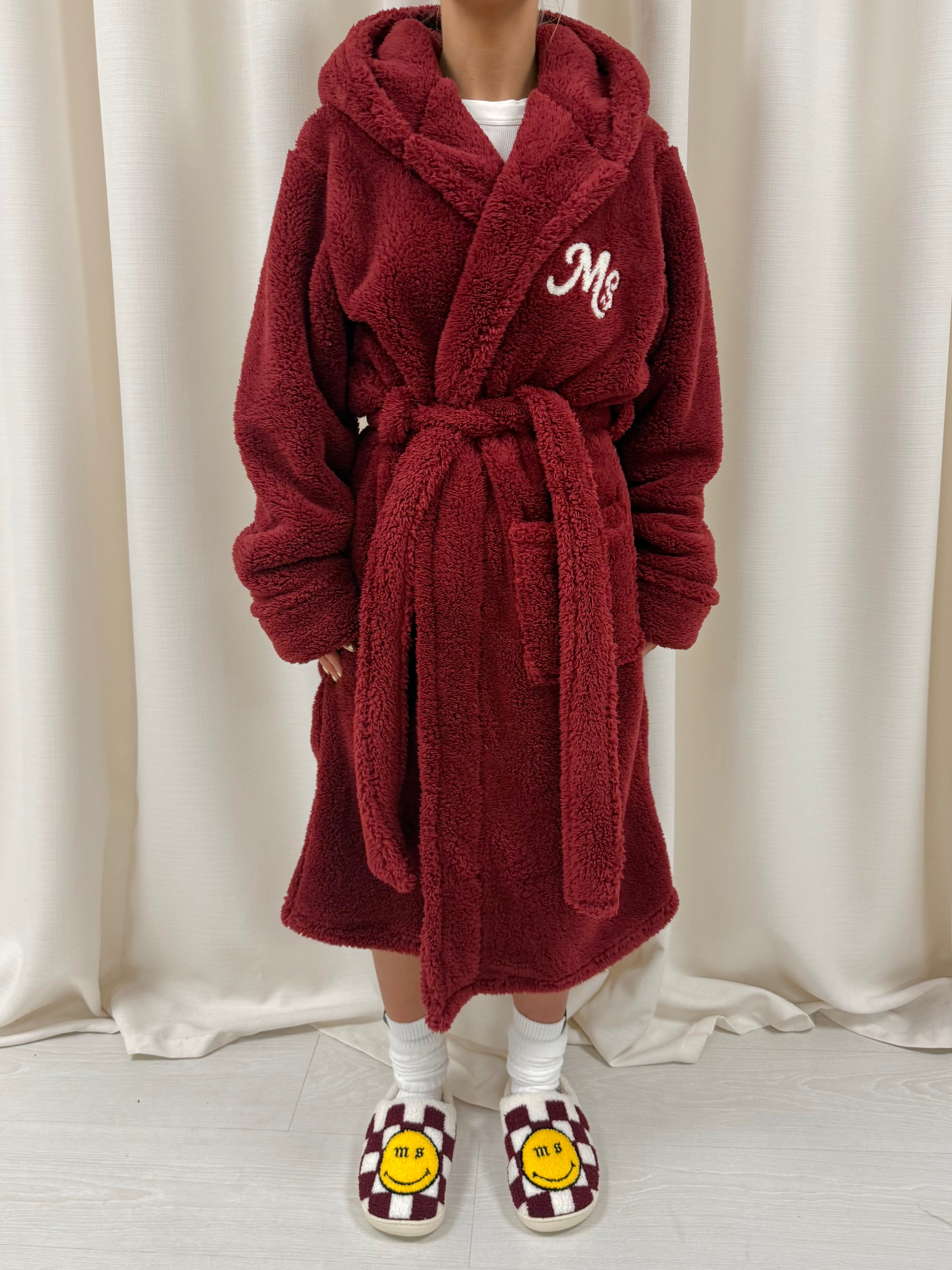 Burgundy Milana Dressing Gown.