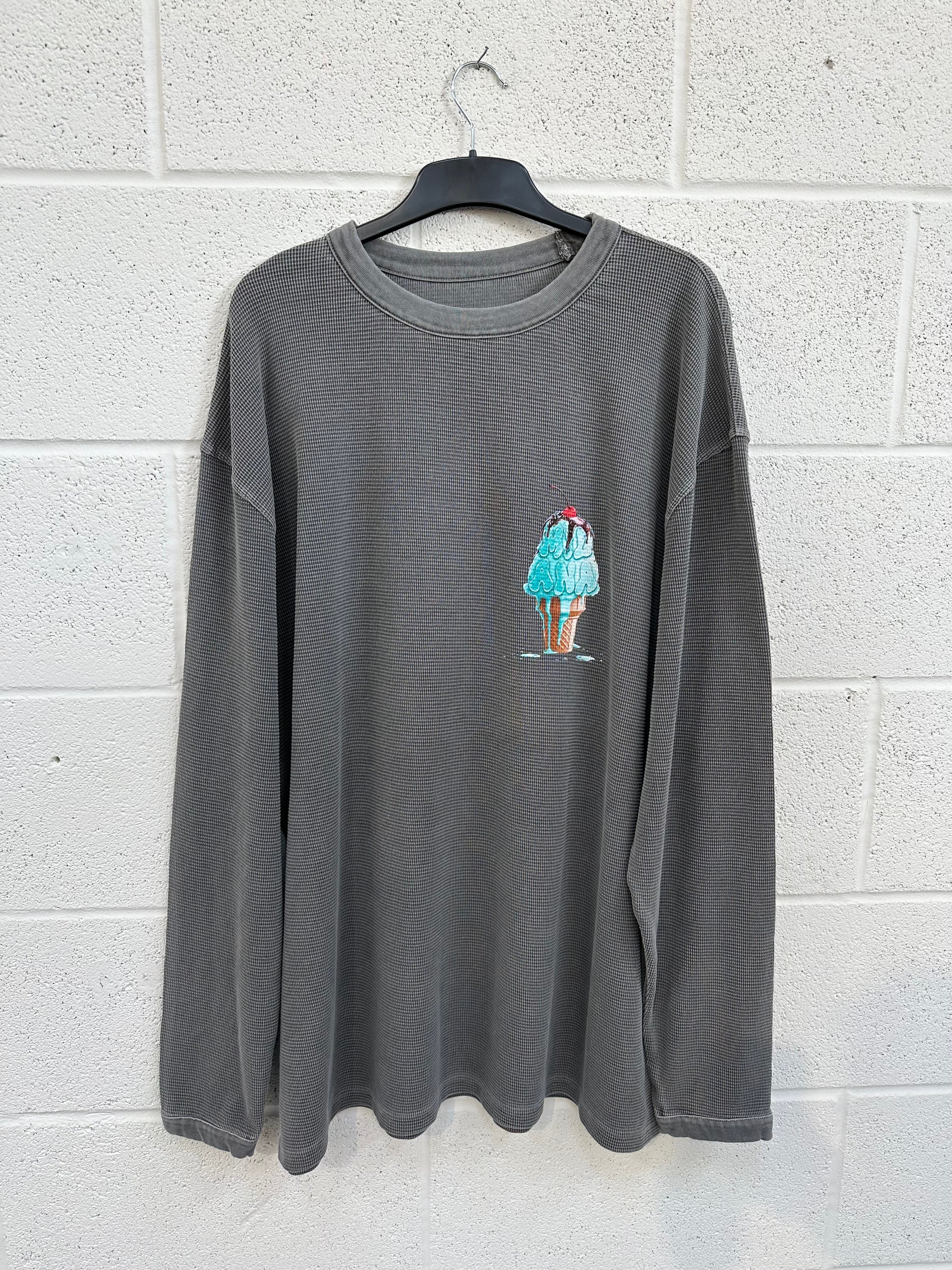 #BB40 Washed Charcoal Waffle Heavyweight Long Sleeve.