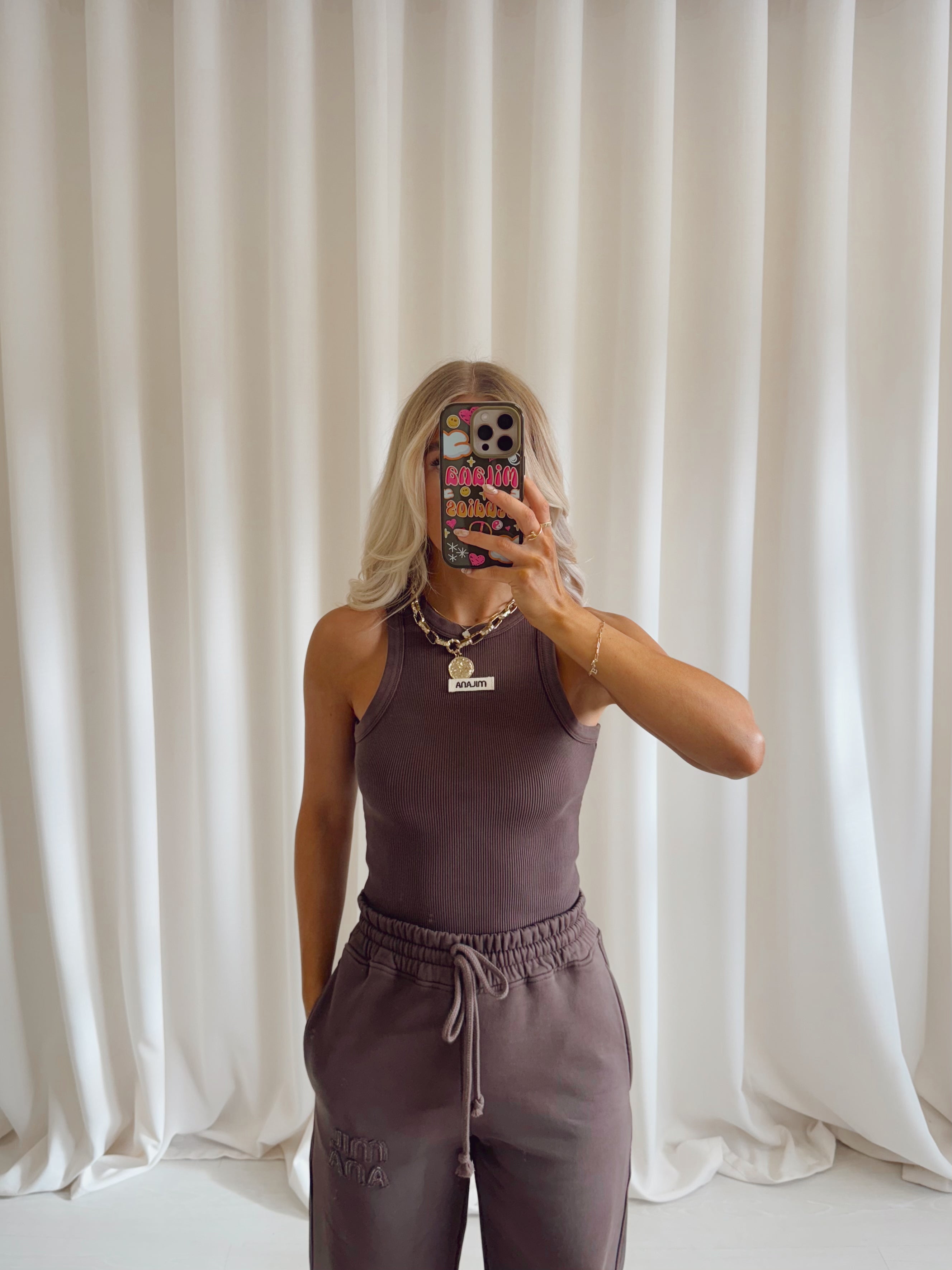 Chocolate Brown Core Ribbed Vest.