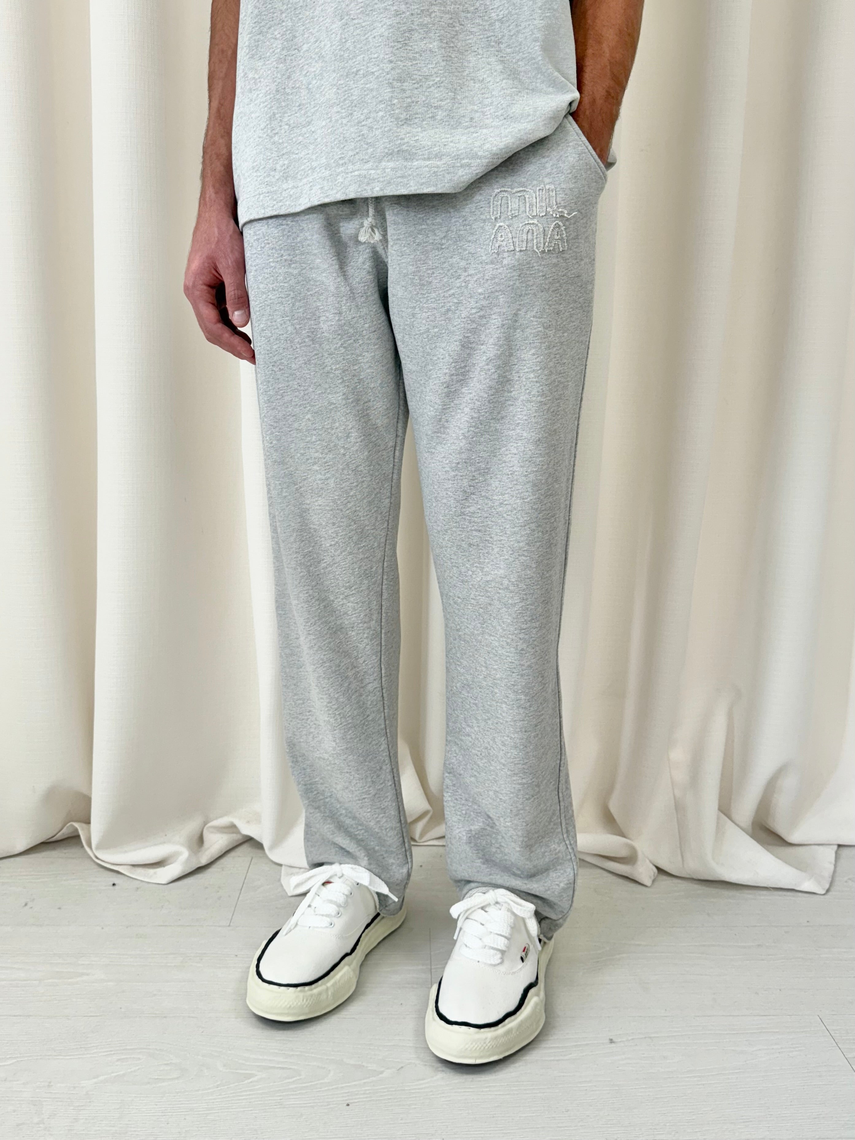 Marl Grey Milana Appliqué Heavyweight Relaxed Sweatpants.