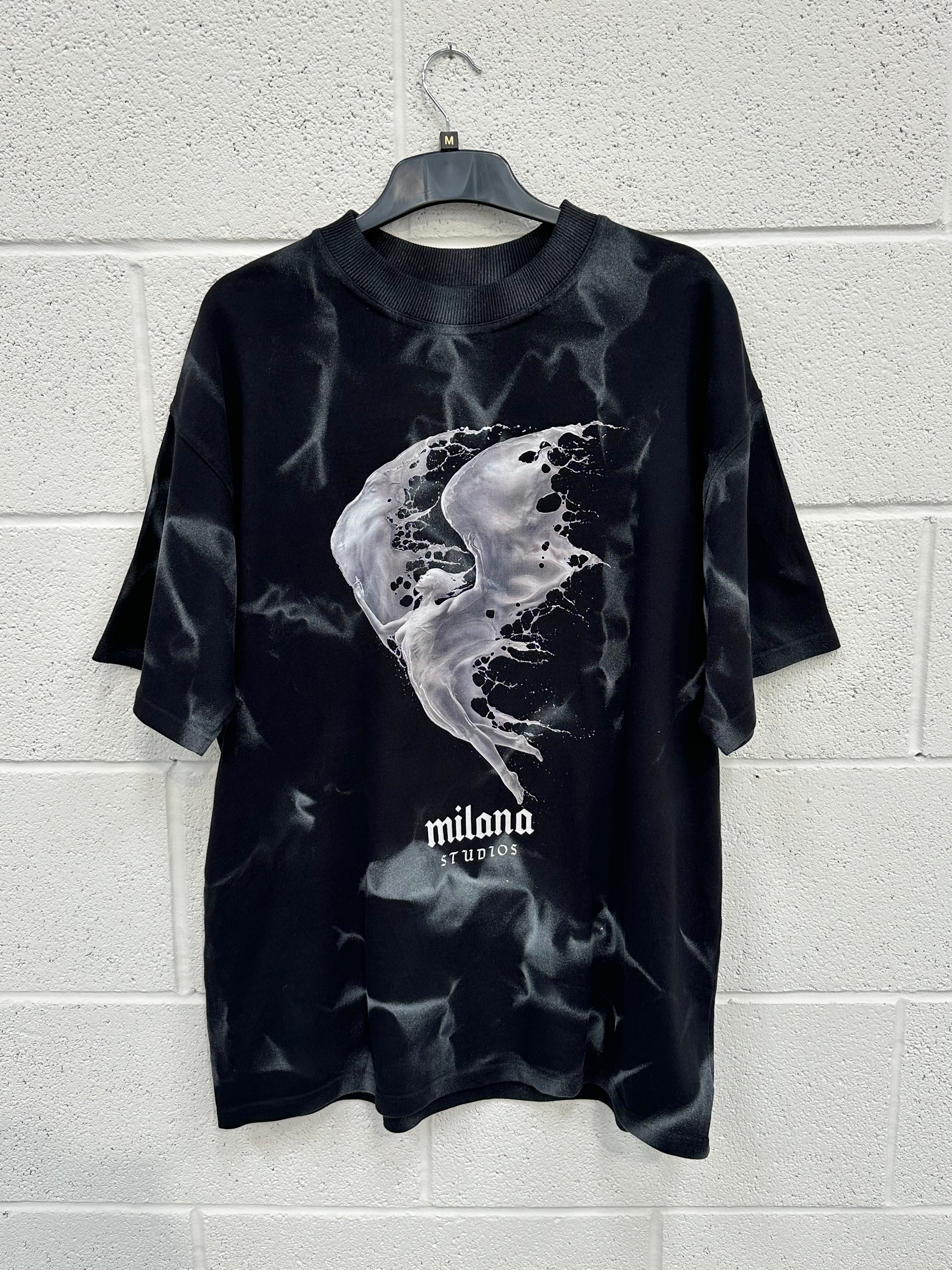 #L3 Black Ballerina Spray Out Heavyweight T-shirt.