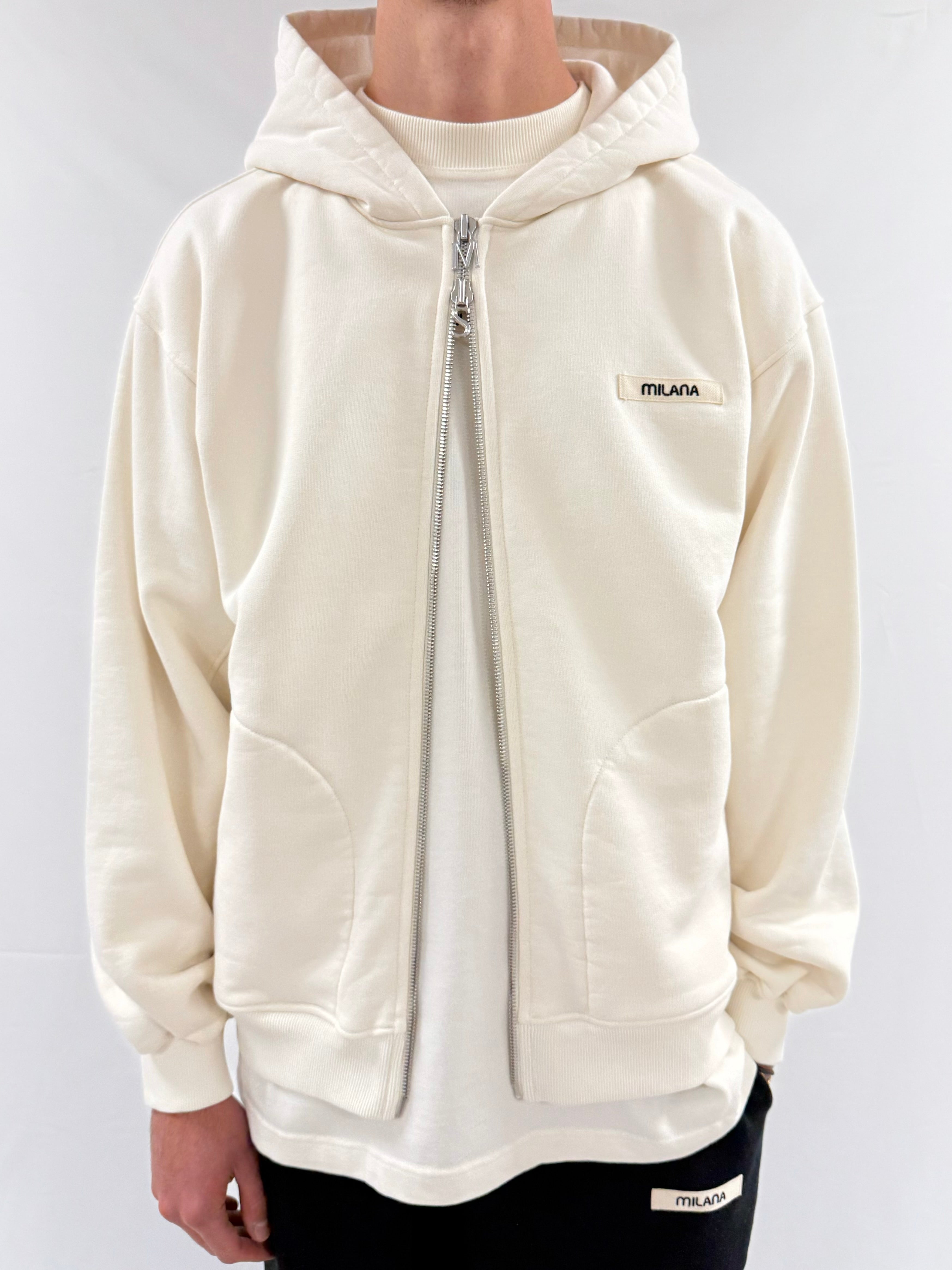 Cream Core Heavyweight Zip Hoodie.