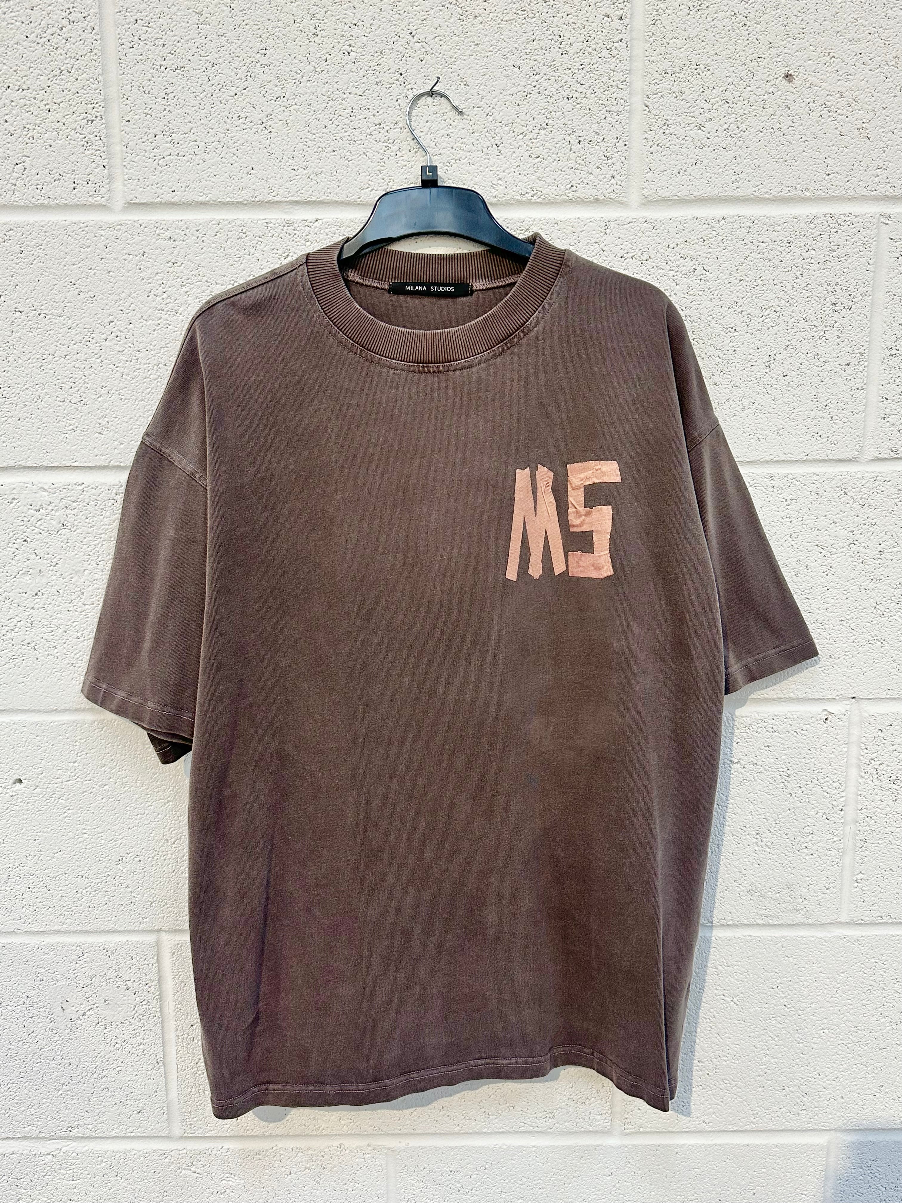 #AA5 Washed Brown Tape Heavyweight T-shirt.