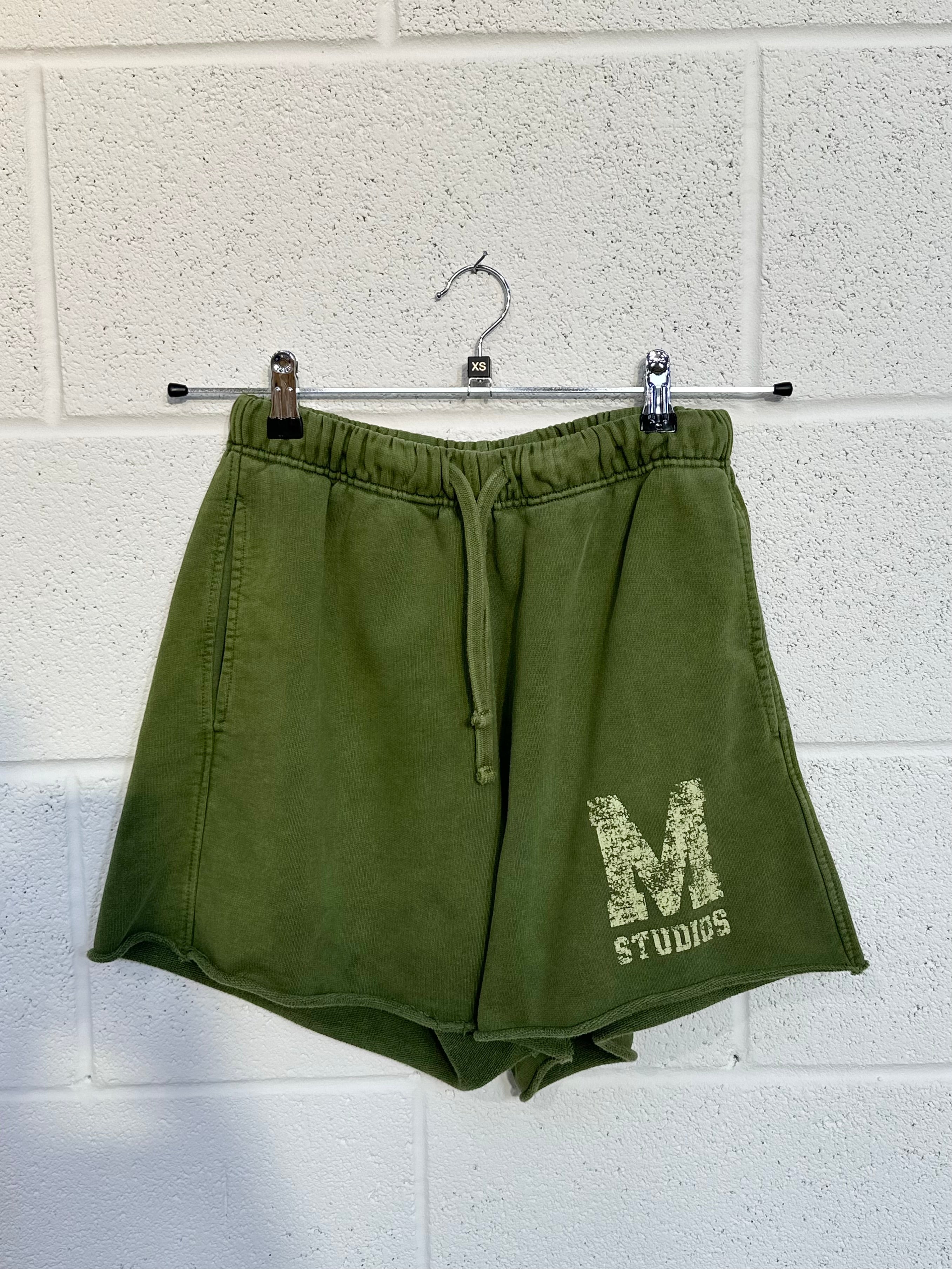 #K5 Washed Green M Heavyweight Shorts.