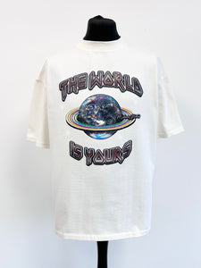 Cream Heavyweight Planet T-shirt.