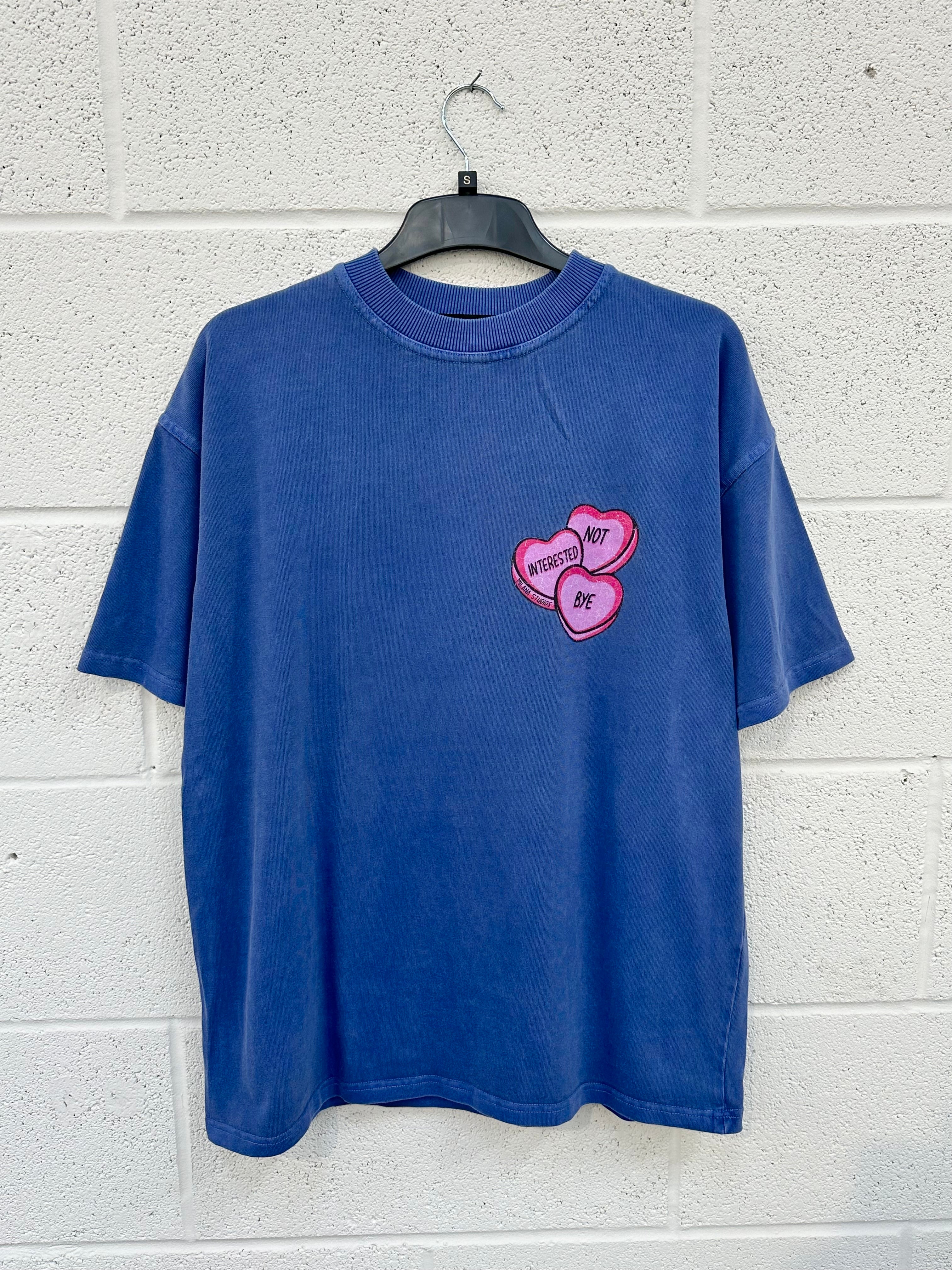 #T4 Washed Navy Heart Heavyweight T-shirt.