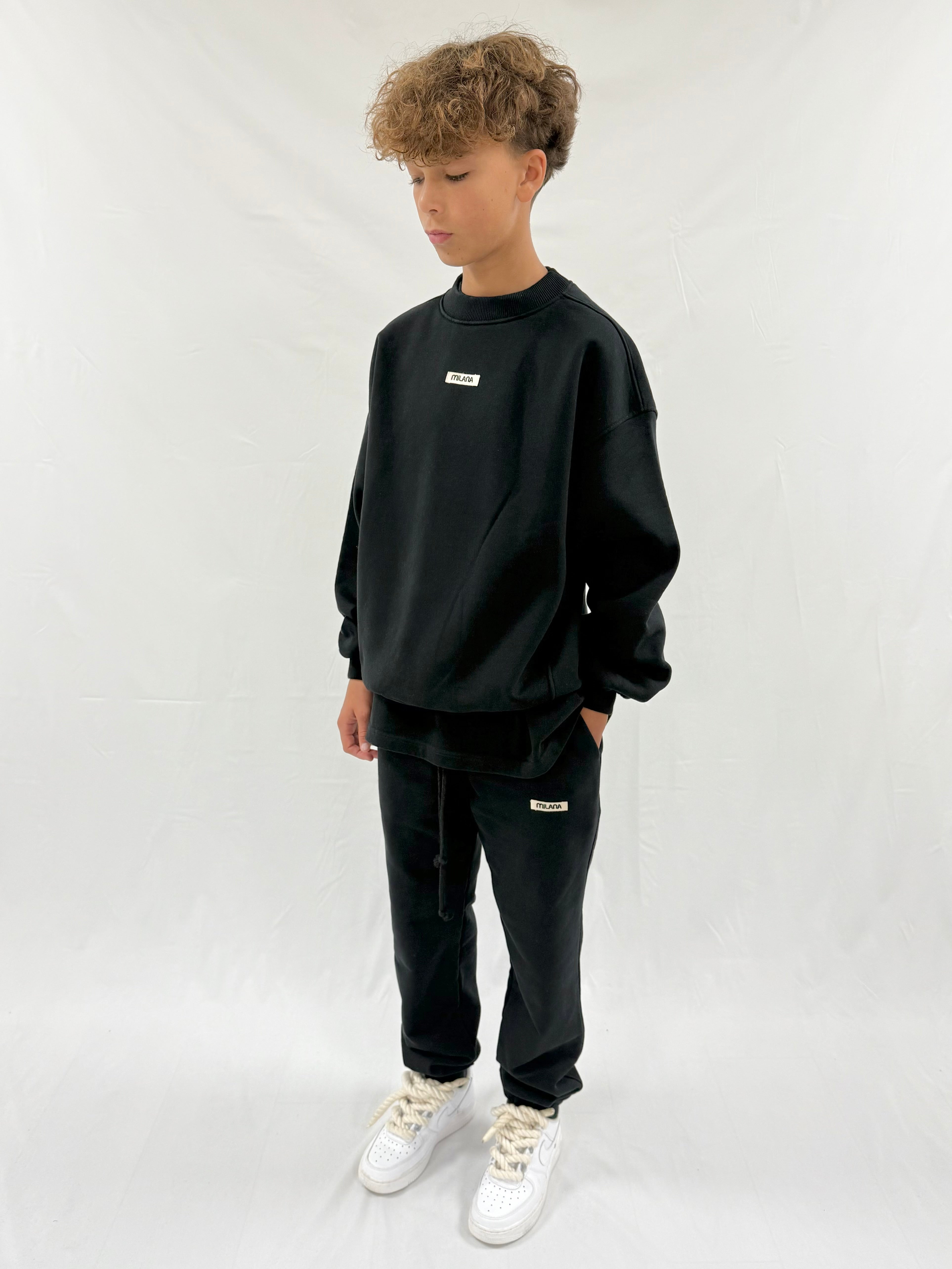 Black Core Kids Cuff Sweatpants.