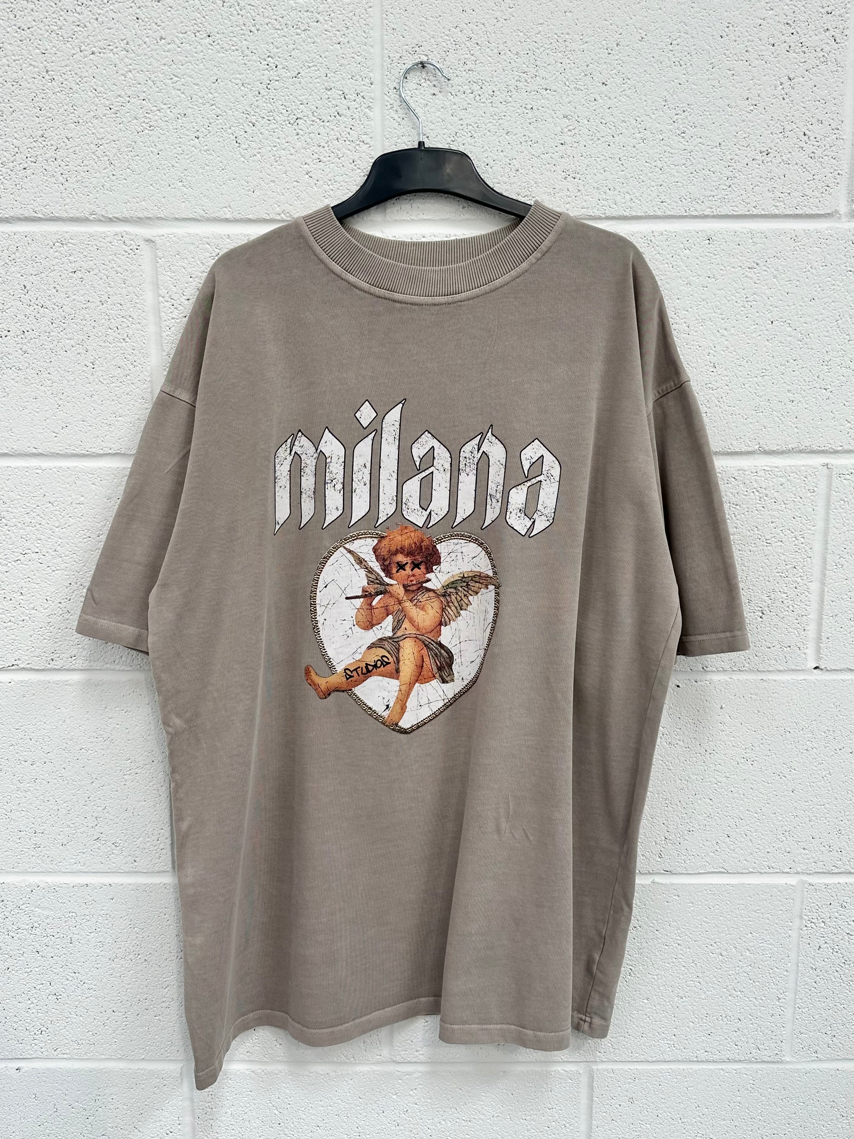 #H13 Washed Taupe Cherub Heavyweight T-shirt.