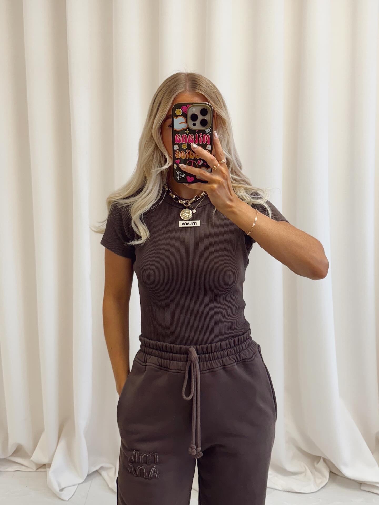 Chocolate Brown Ribbed Baby Tee.