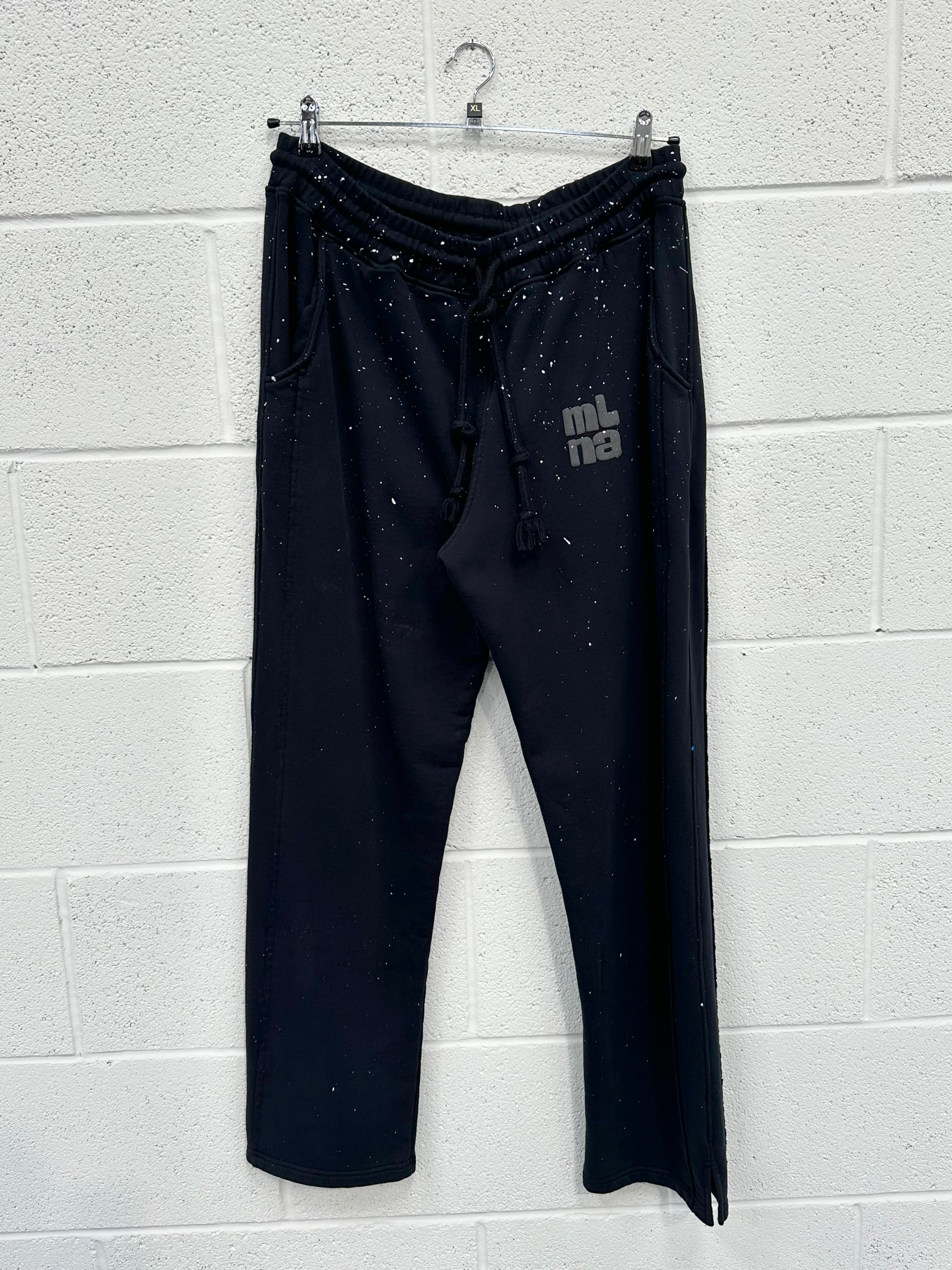 #M7 Black Splatter Bubble Heavyweight Sweatpants.