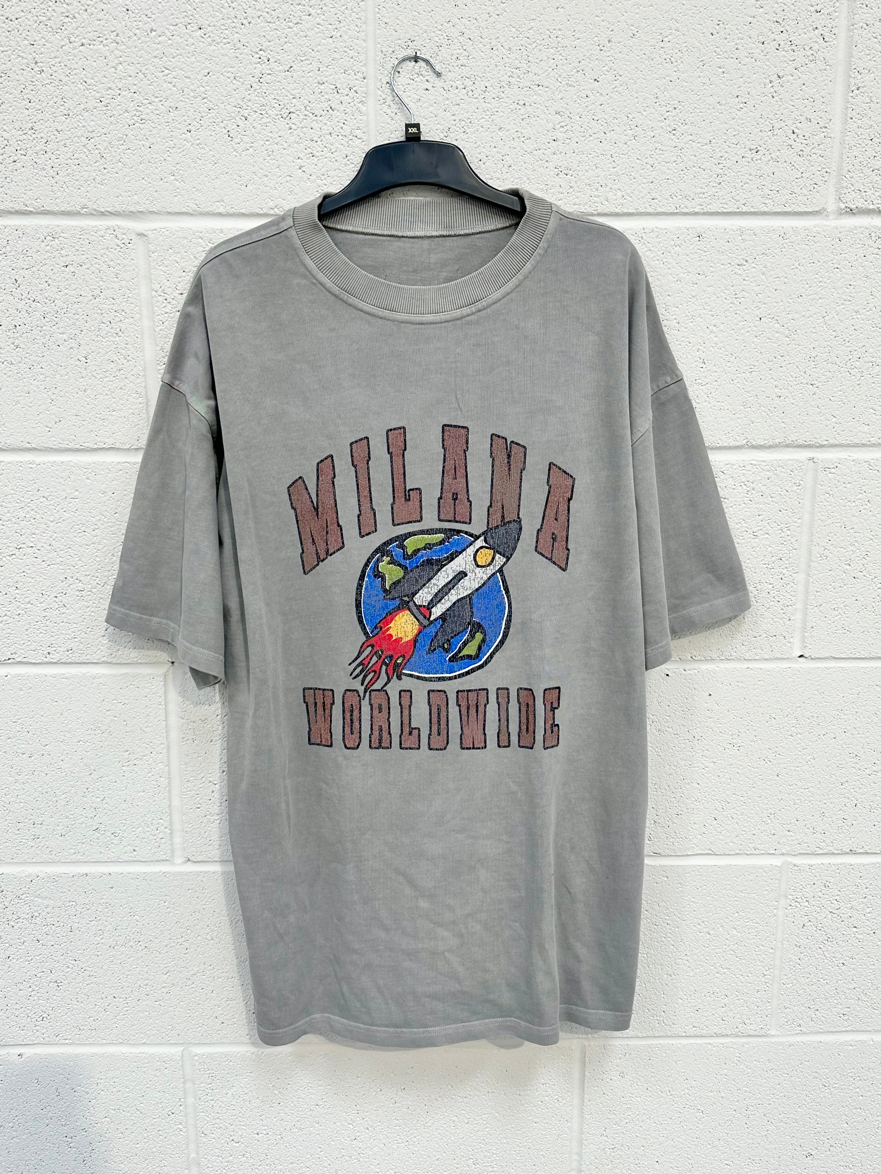 #N35 Washed Grey Space Heavyweight T-shirt.