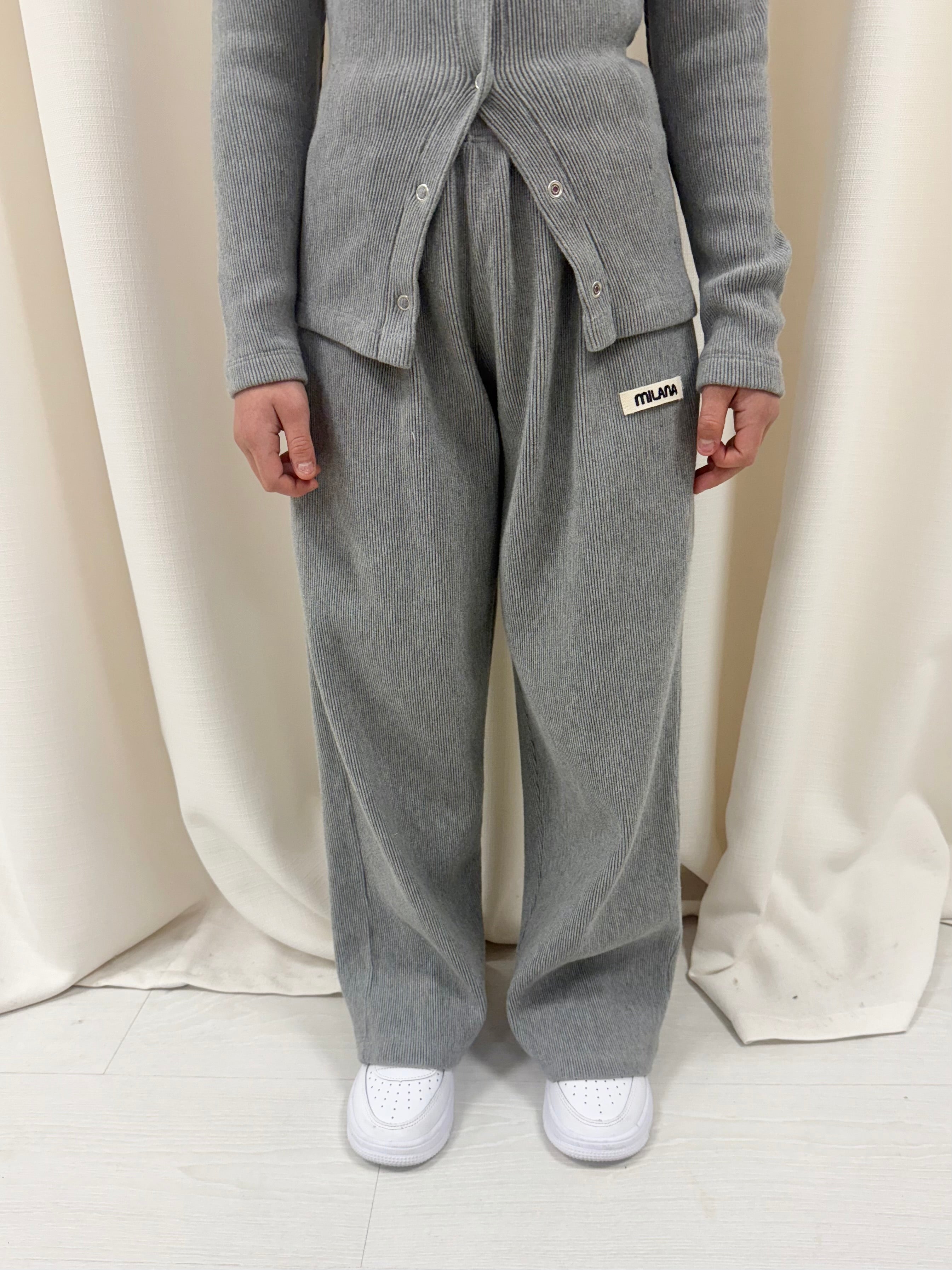 Marl Grey Core Soft Rib Kids Sweatpants.