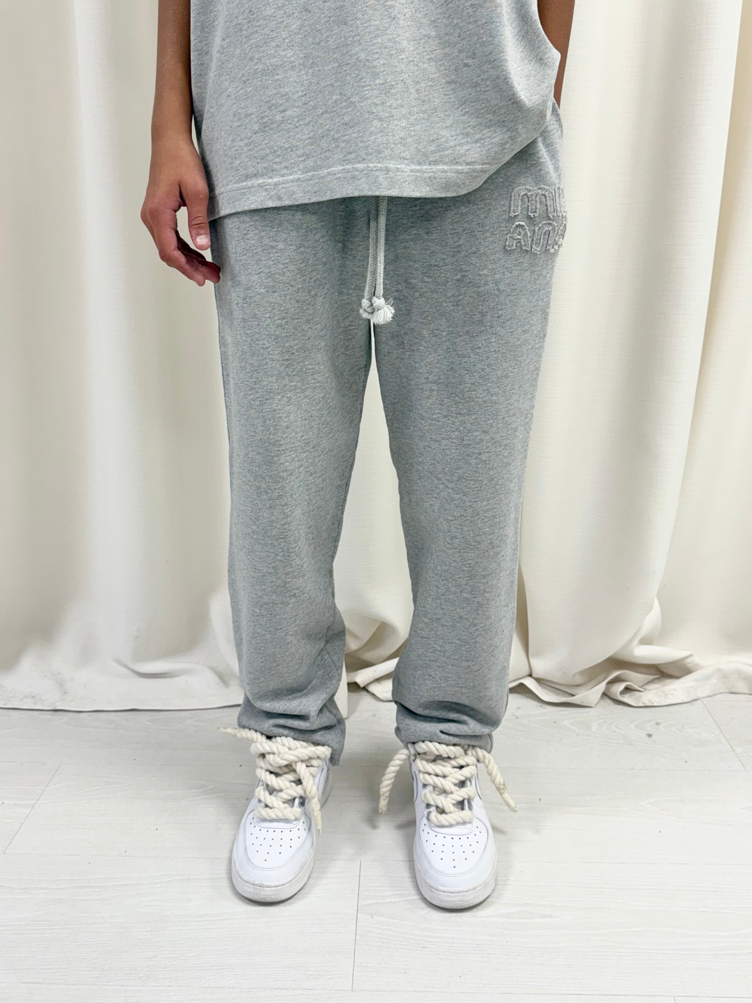 Marl Grey Appliqué Kids Relaxed Sweatpants.