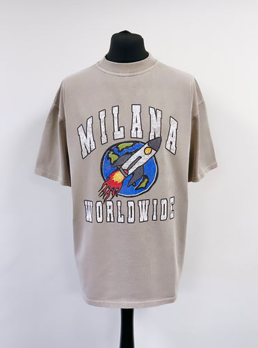 Washed Taupe Worldwide Heavyweight T-shirt.