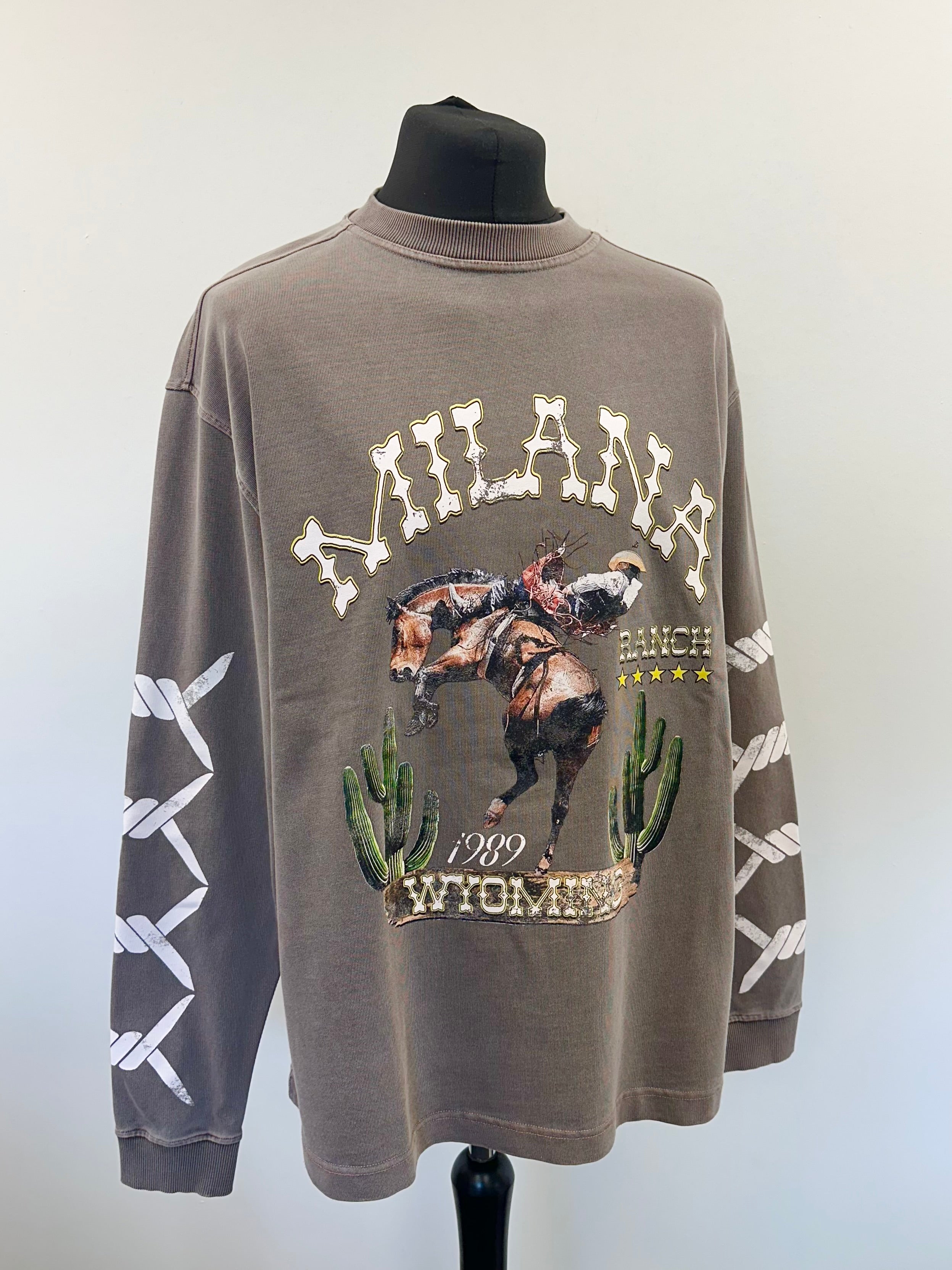 Washed Brown Ranch Heavyweight Long Sleeve T-shirt.